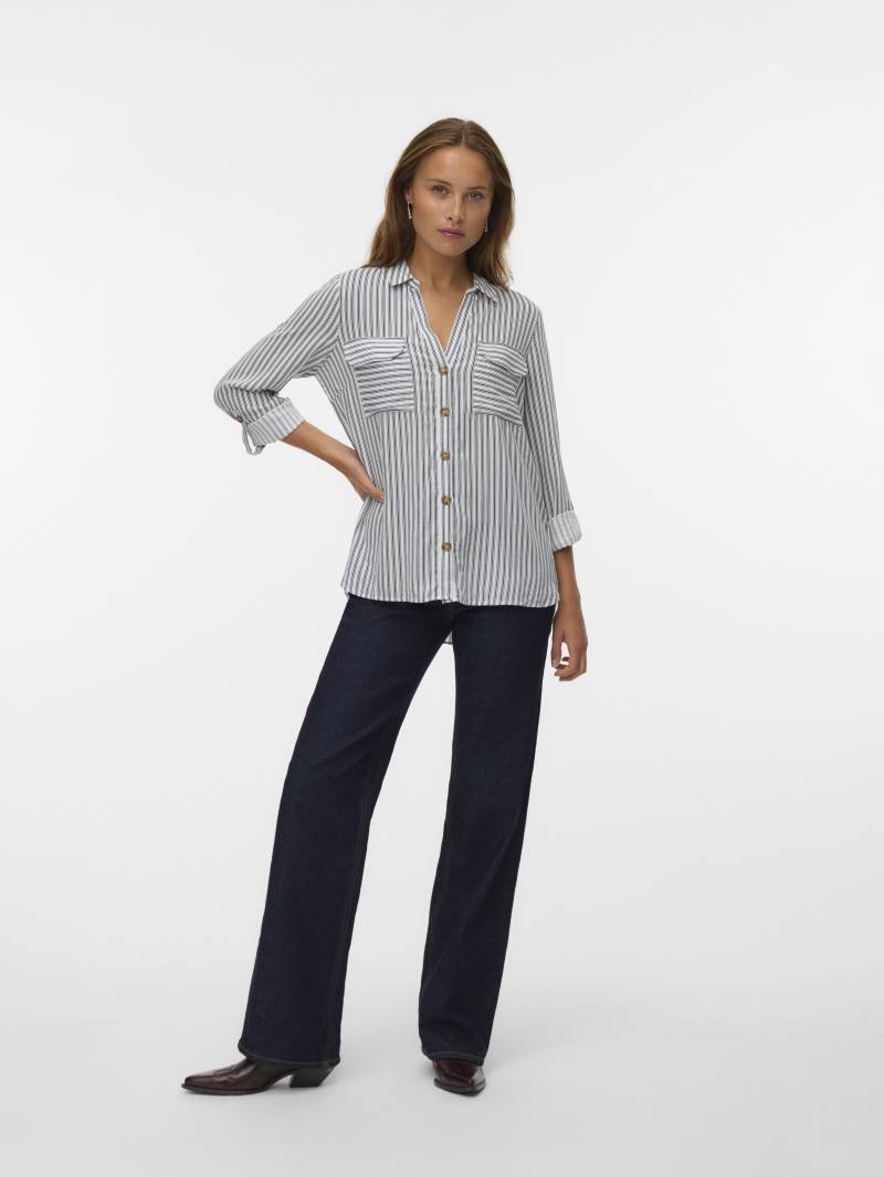 VERO MODA - VMBUMPY L/S SHIRT NEW WVN NOOS snow white - Gr. - M von VERO MODA