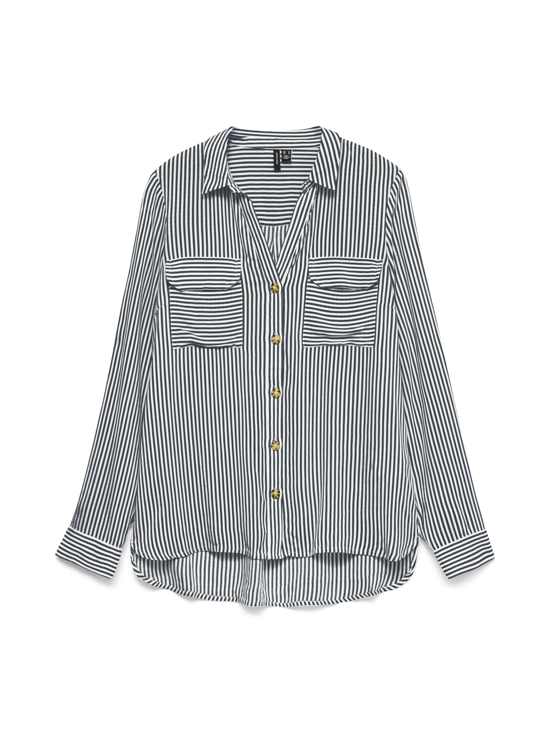 VERO MODA - VMBUMPY L/S SHIRT NEW WVN NOOS snow white - Gr. - XS von VERO MODA