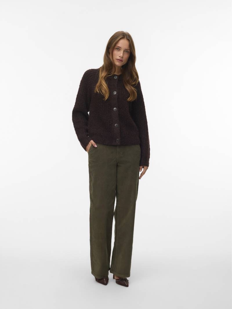 VERO MODA - VMCARMEN LS O-NECK CARDIGAN chocolate torte - Gr. - M von VERO MODA