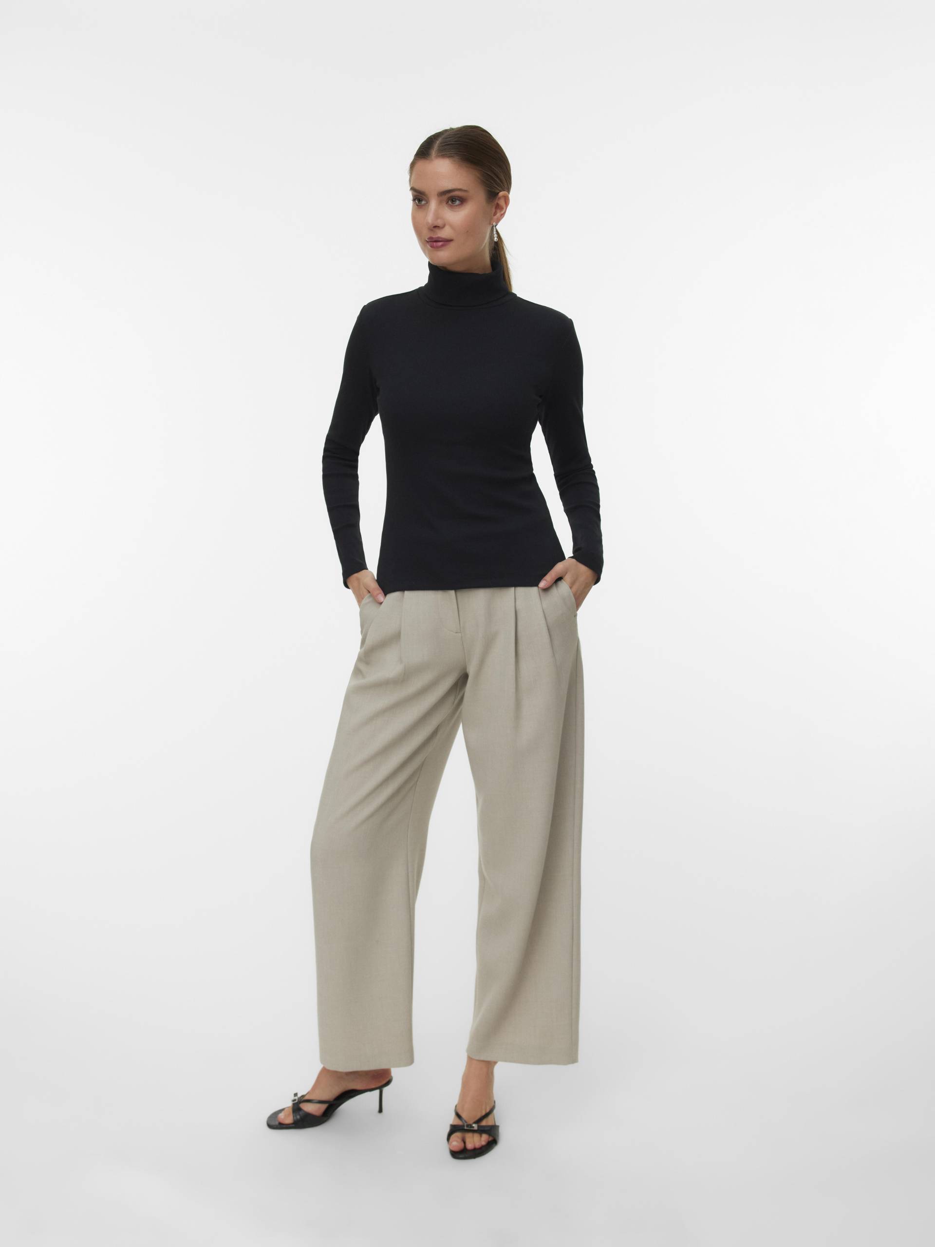 VERO MODA - VMCHLOE LS ROLLNECKTOP JRS NOOS black - Gr. - XS von VERO MODA