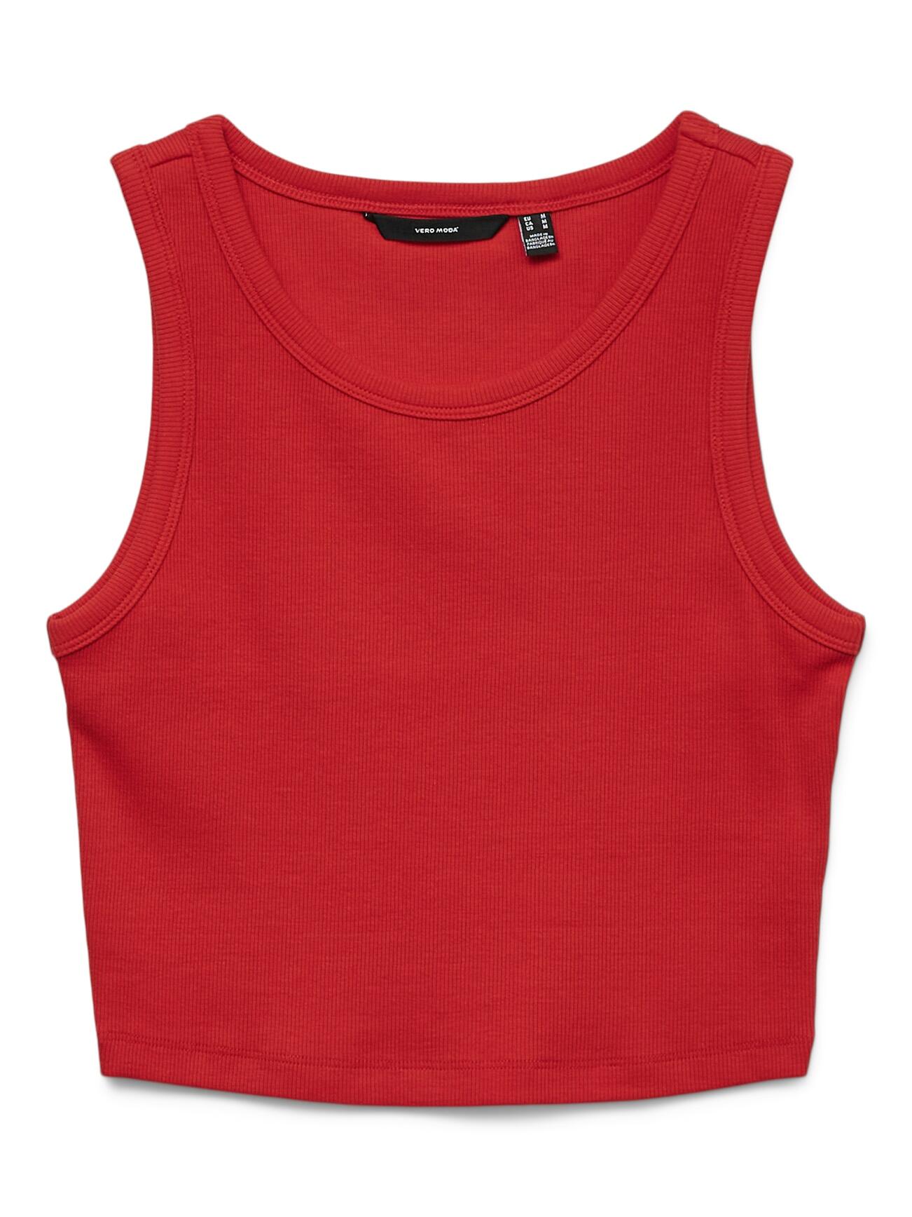 VERO MODA - VMCHLOE SL CROP TANK TOP JRS NOOS fiery red - Gr. - L von VERO MODA