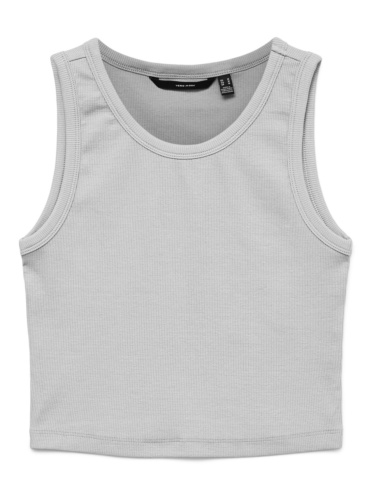 VERO MODA - VMCHLOE SL CROP TANK TOP JRS NOOS light grey melange - Gr. - L von VERO MODA
