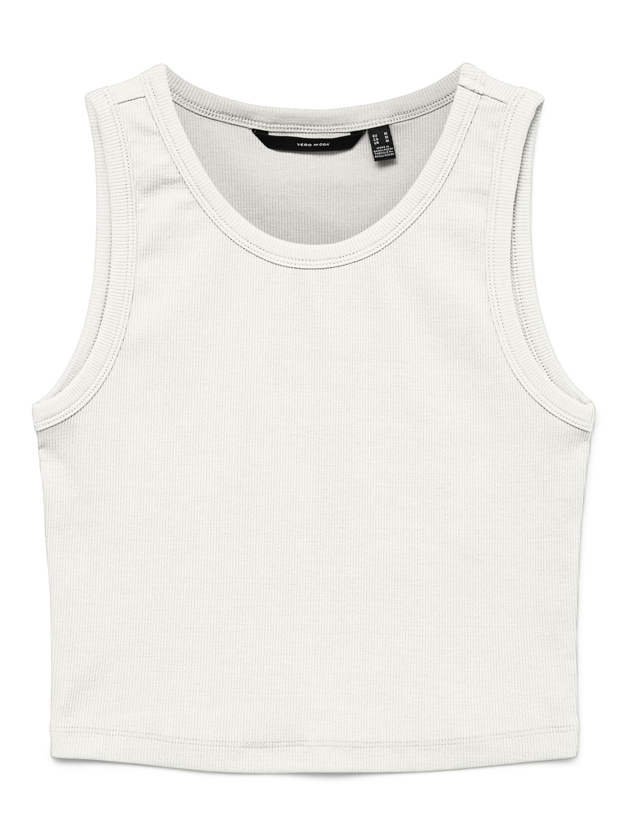 VERO MODA - VMCHLOE SL CROP TANK TOP JRS NOOS snow white - Gr. - L von VERO MODA