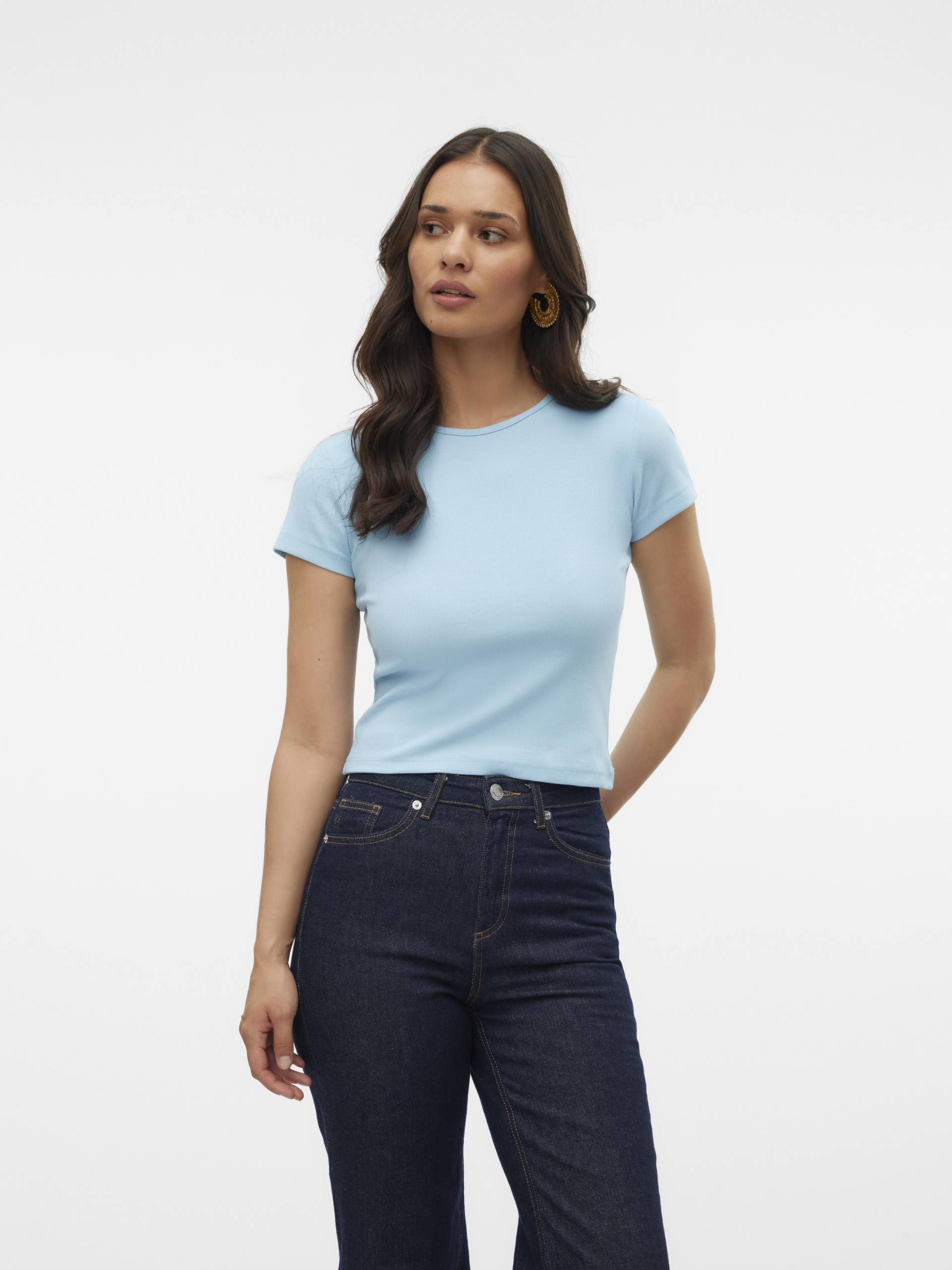 VERO MODA - VMCHLOE SS SHORT TOP JRS NOOS cool blue - Gr. - L von VERO MODA
