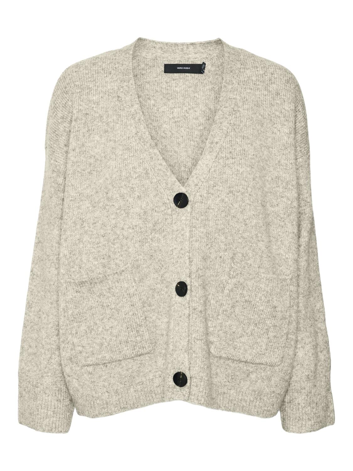 VERO MODA - VMCLIO LS V-NECK CARDIGAN GA PRM birch - Gr. - XL von VERO MODA