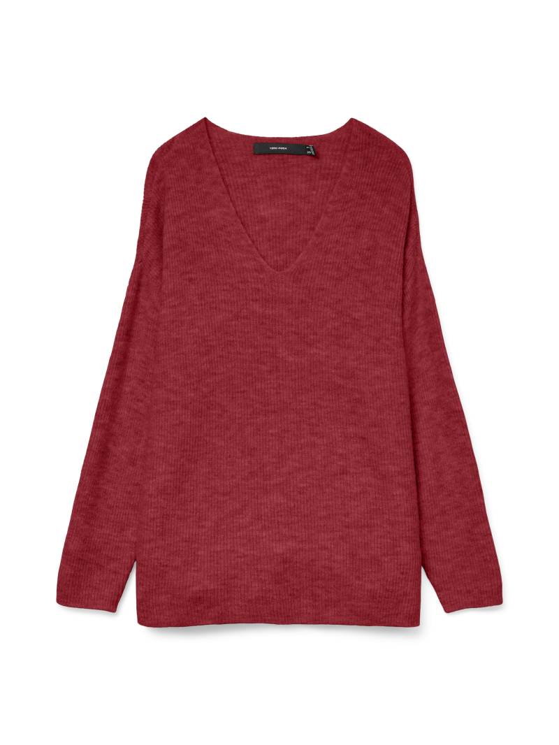 VERO MODA - VMCREWLEFILE LS V-NECK BLOUSE NOOS karanda red - Gr. - XL von VERO MODA