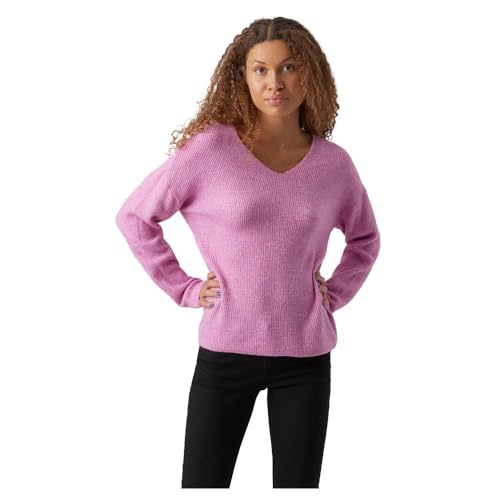 VERO MODA VMCREWLEFILE LS V-Neck Blouse NOOS von VERO MODA