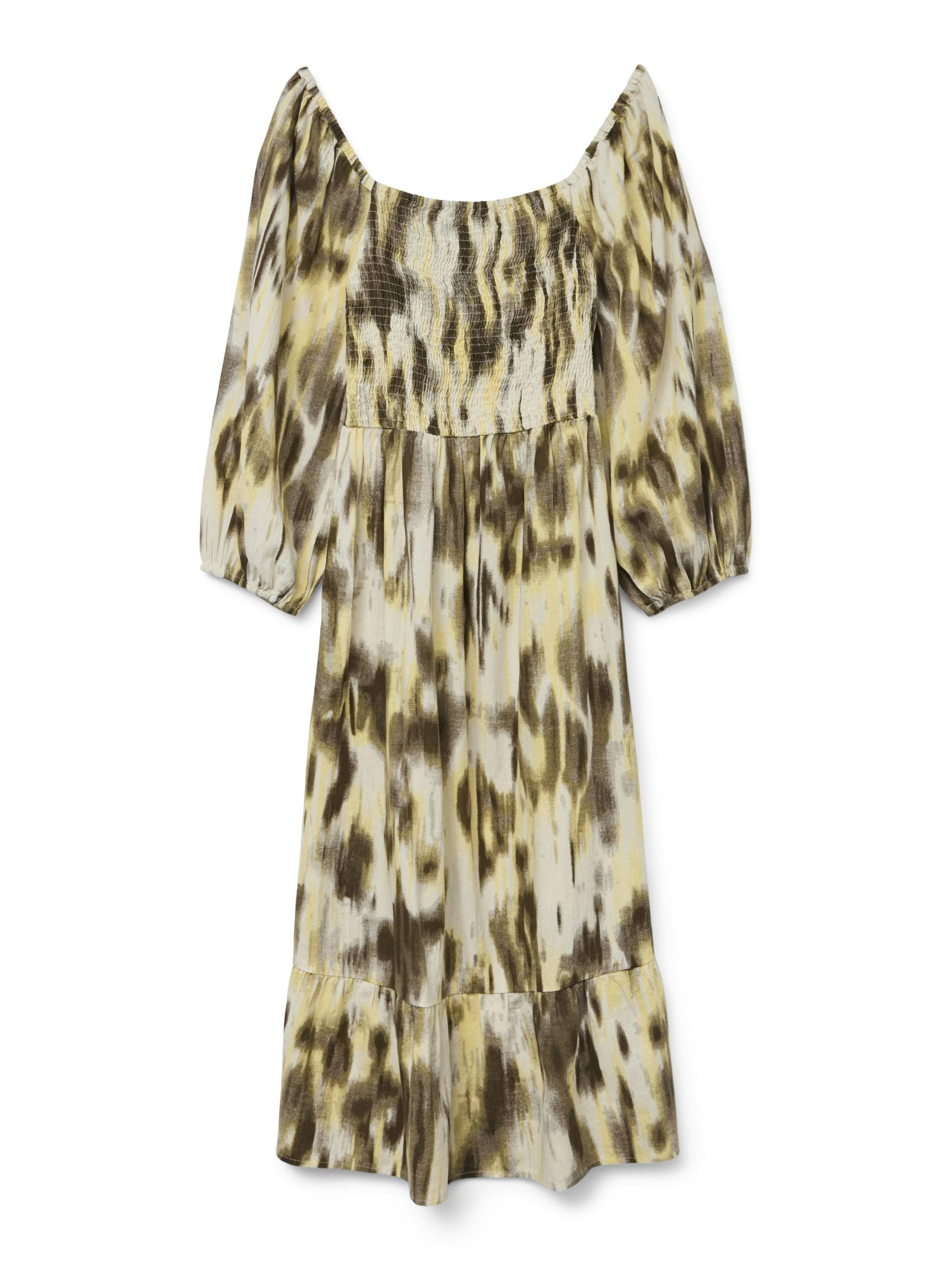 VERO MODA - VMDICTHE 3/4 SQUARE CALF DRESS WVN GA snow white - Gr. - L von VERO MODA