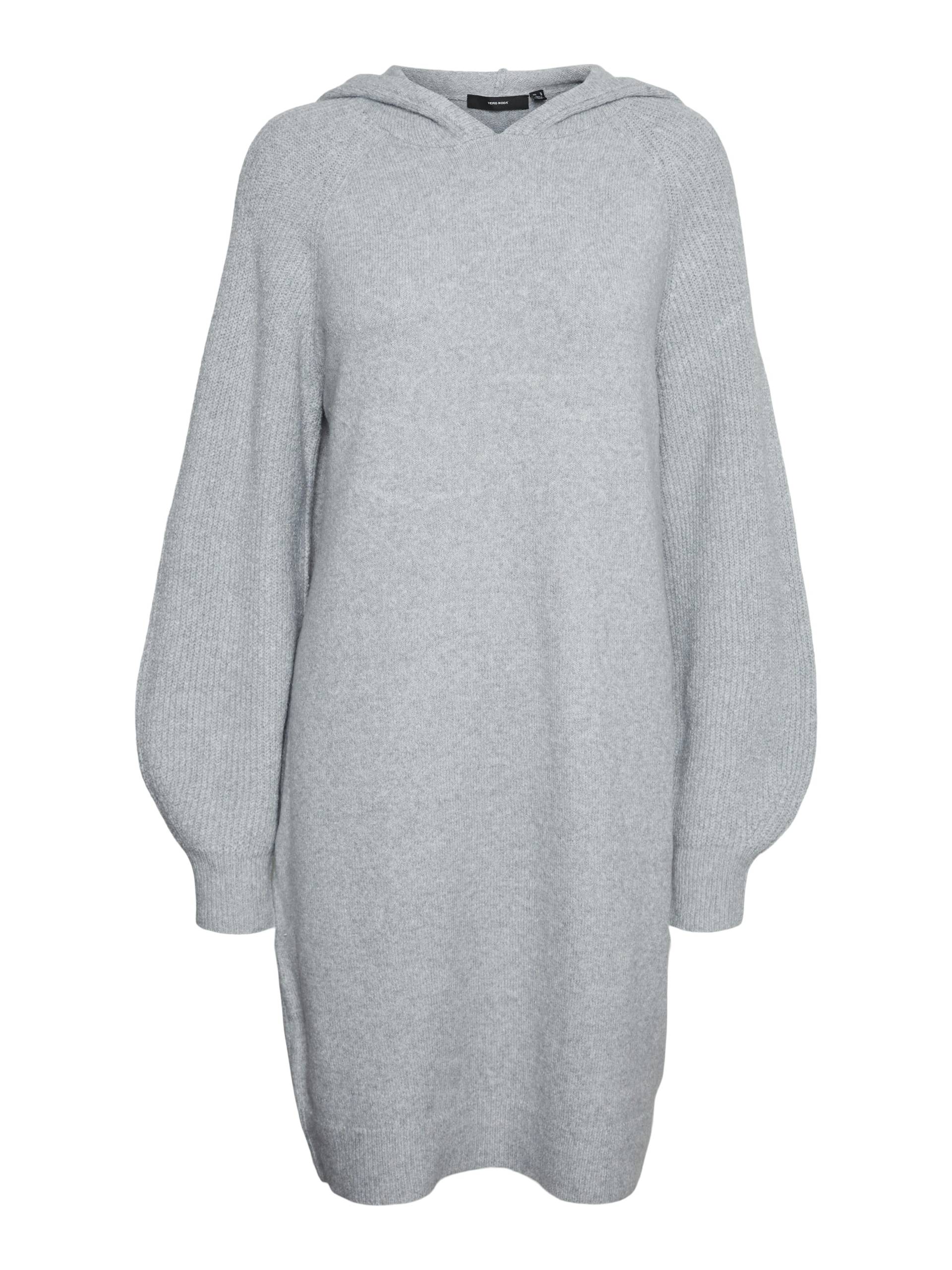 VERO MODA - VMDOFFY HOODIE LS SHORT DRESS GA NOOS light grey melange - Gr. - L von VERO MODA