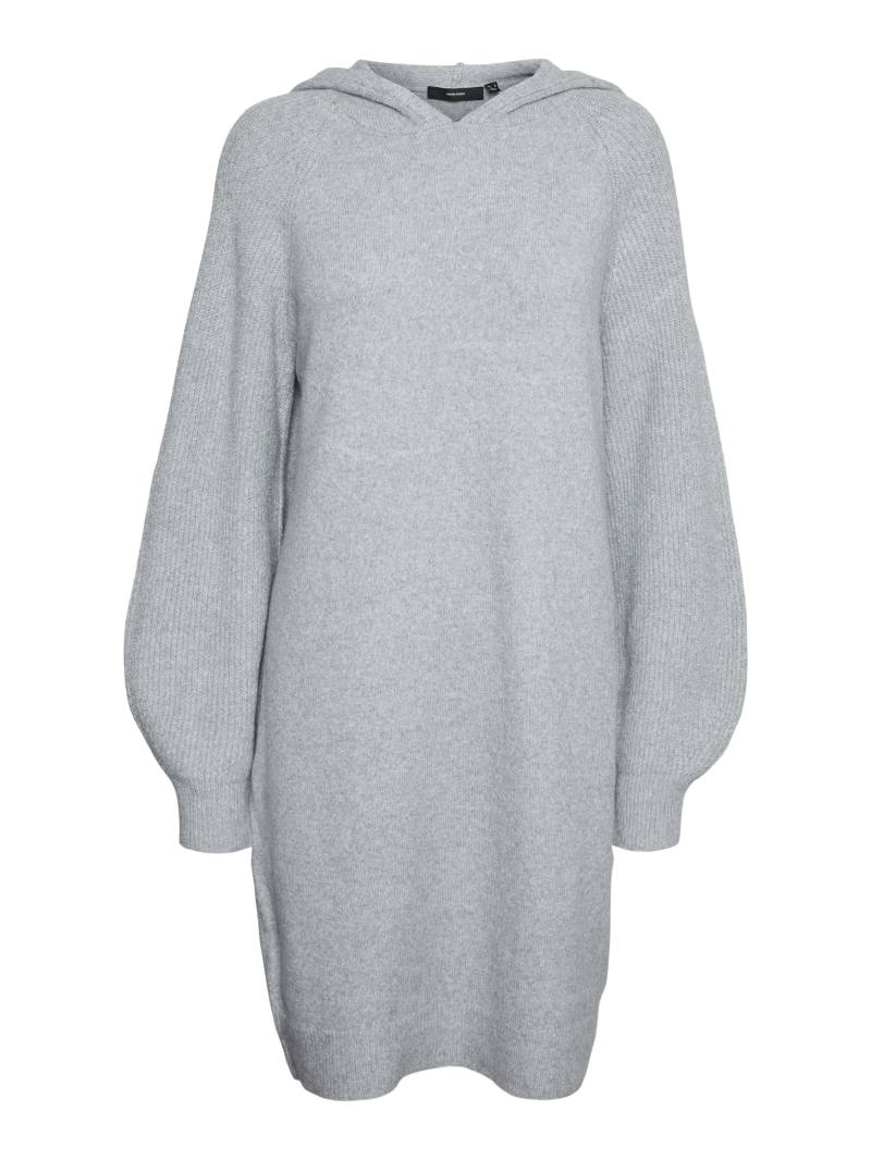 VERO MODA - VMDOFFY HOODIE LS SHORT DRESS GA NOOS light grey melange - Gr. - L von VERO MODA