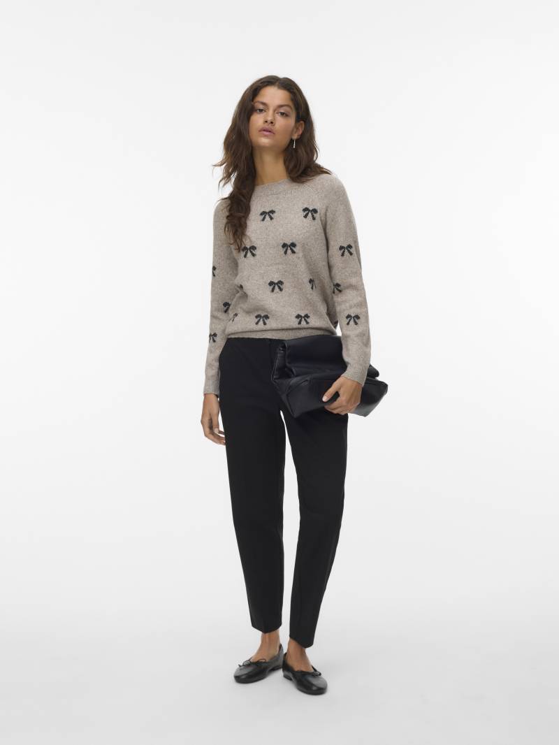 VERO MODA - VMDOFFY INTARSIA LS O-NCK PULLOV GA NOOS moon rock - Gr. - S von VERO MODA