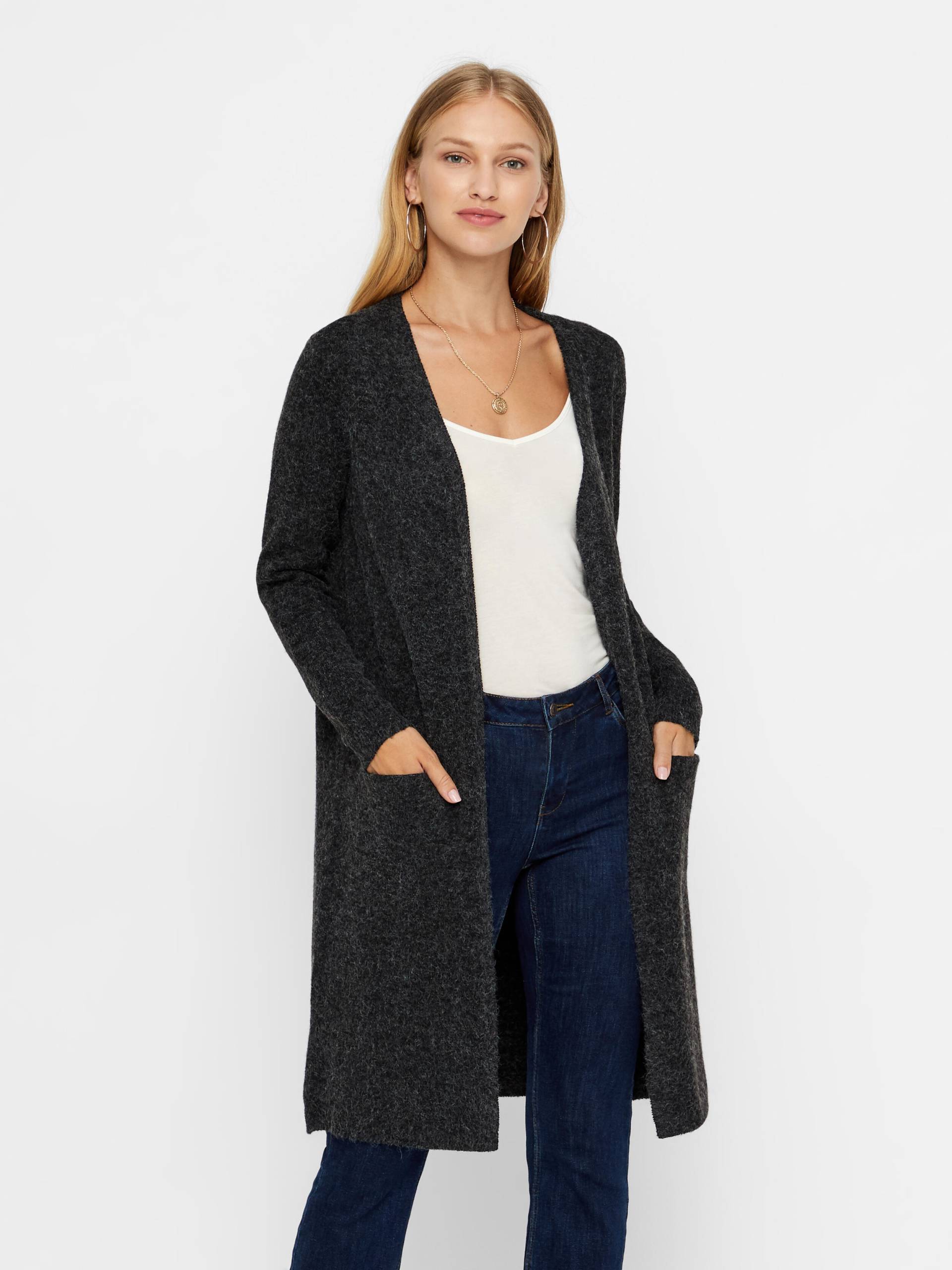 VERO MODA - VMDOFFY LS LONG OPEN CARDIGAN GA NOOS black - Gr. - S von VERO MODA