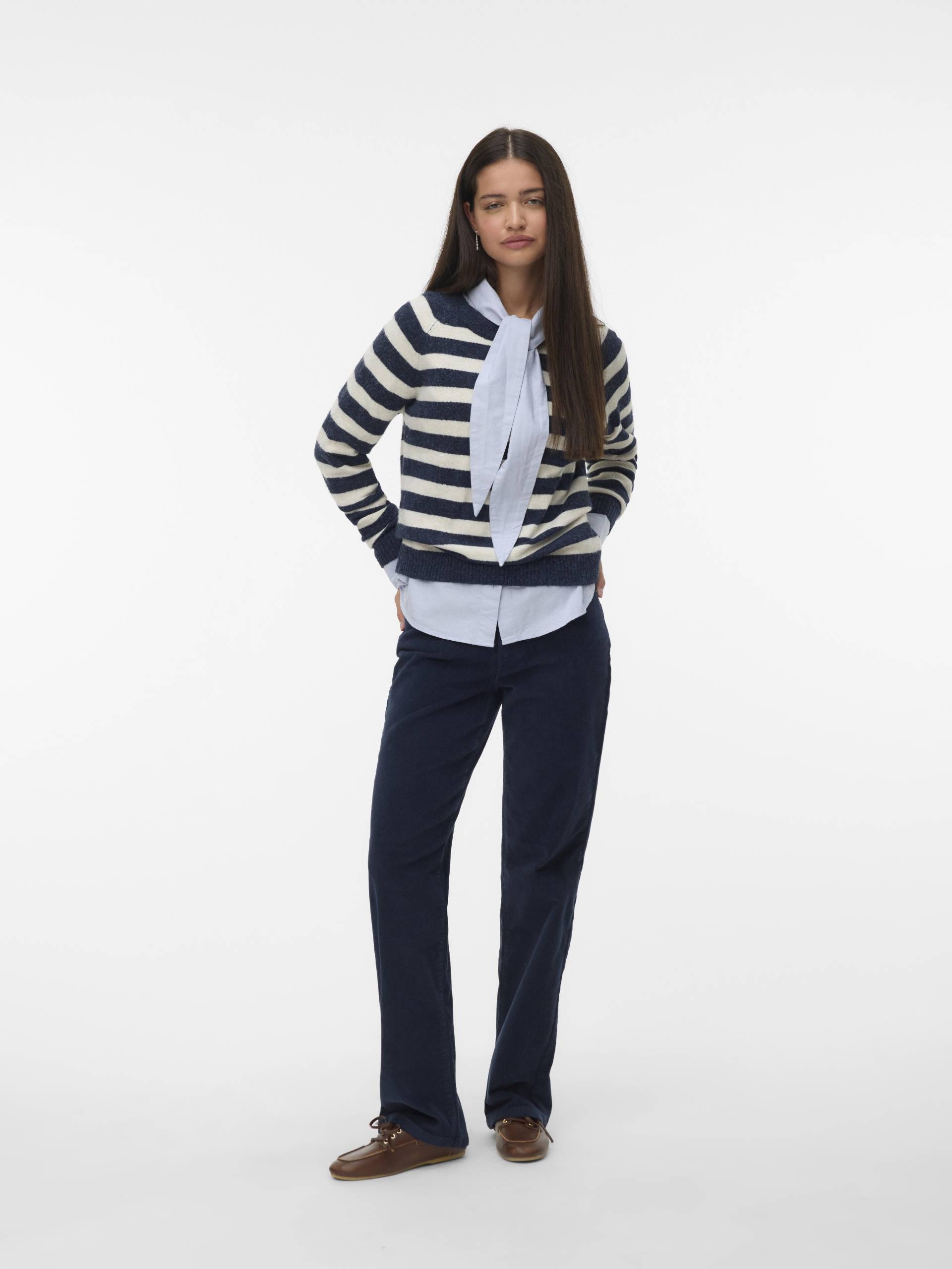 VERO MODA - VMDOFFY LS O-NECK BLOUSE GA NOOS navy blazer - Gr. - XL von VERO MODA