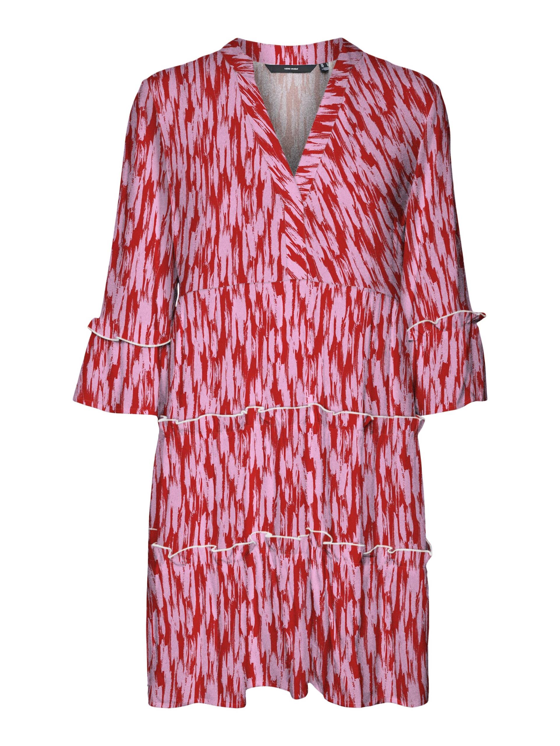 VERO MODA - VMEASY JOY 3/4 SHORT DRESS WVN GA fiery red - Gr. - S von VERO MODA