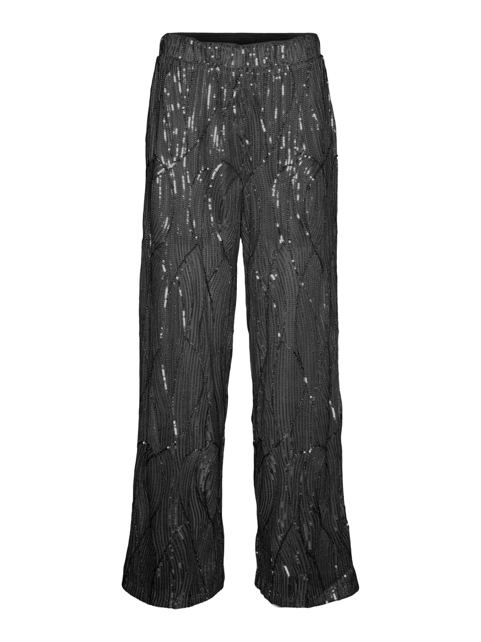 VERO MODA - VMELLEN HW WIDE PANT JRS black - Gr. - M von VERO MODA