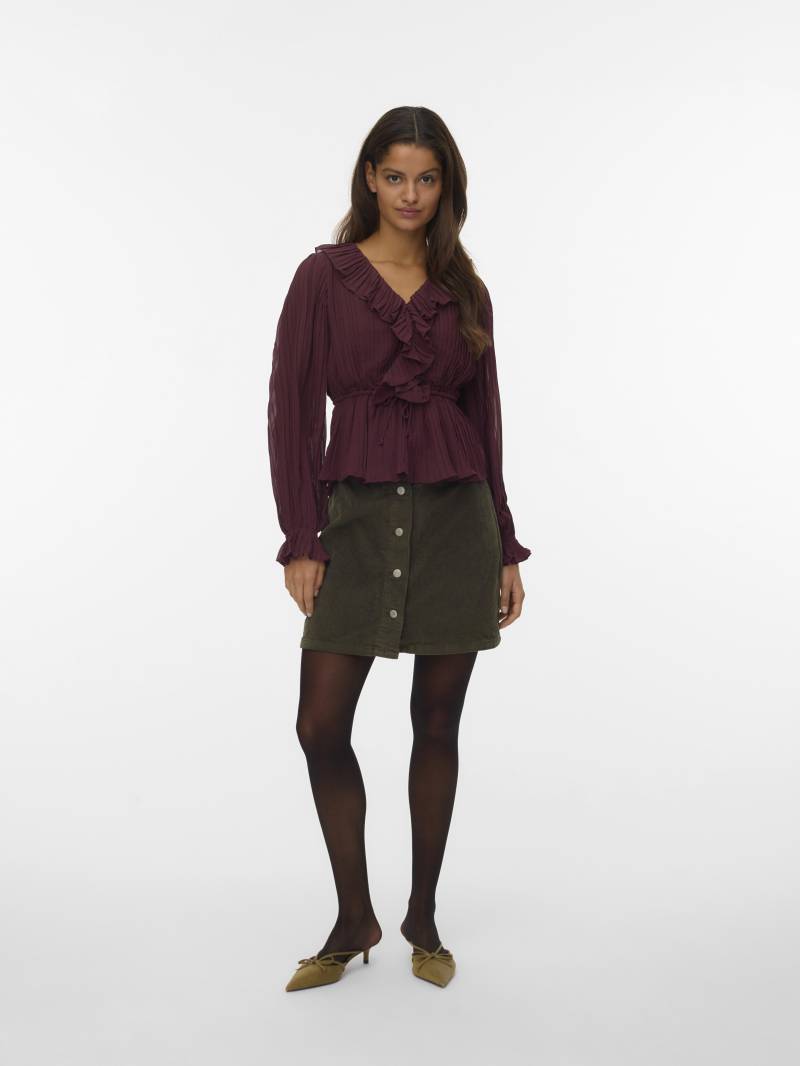 VERO MODA - VMETTA HR SHORT CORD SKATER SKIRT NOOS forest night - Gr. - S von VERO MODA