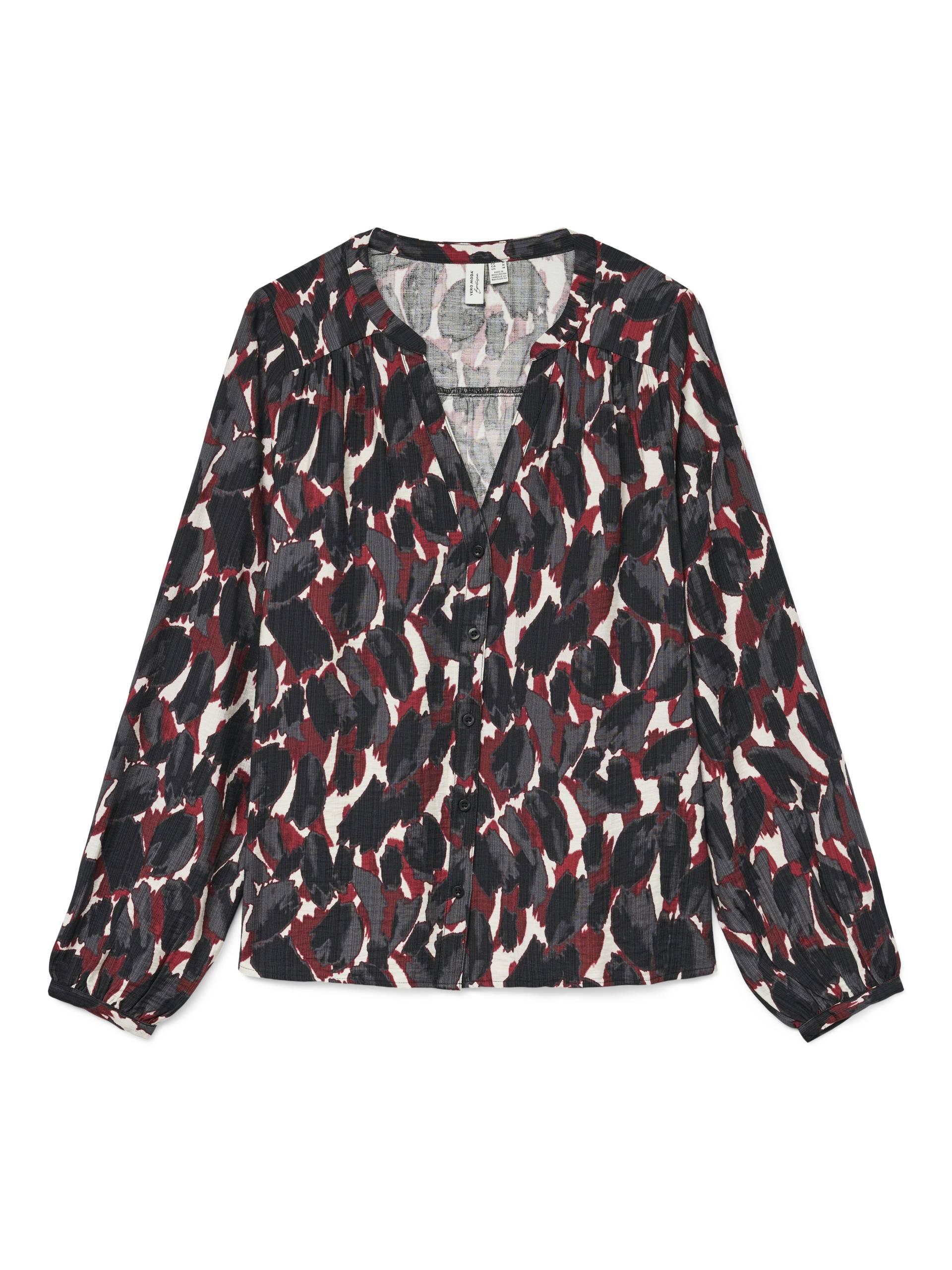 VERO MODA - VMFANINI L/S SHIRT WVN BTQ GA karanda red - Gr. - XL von VERO MODA