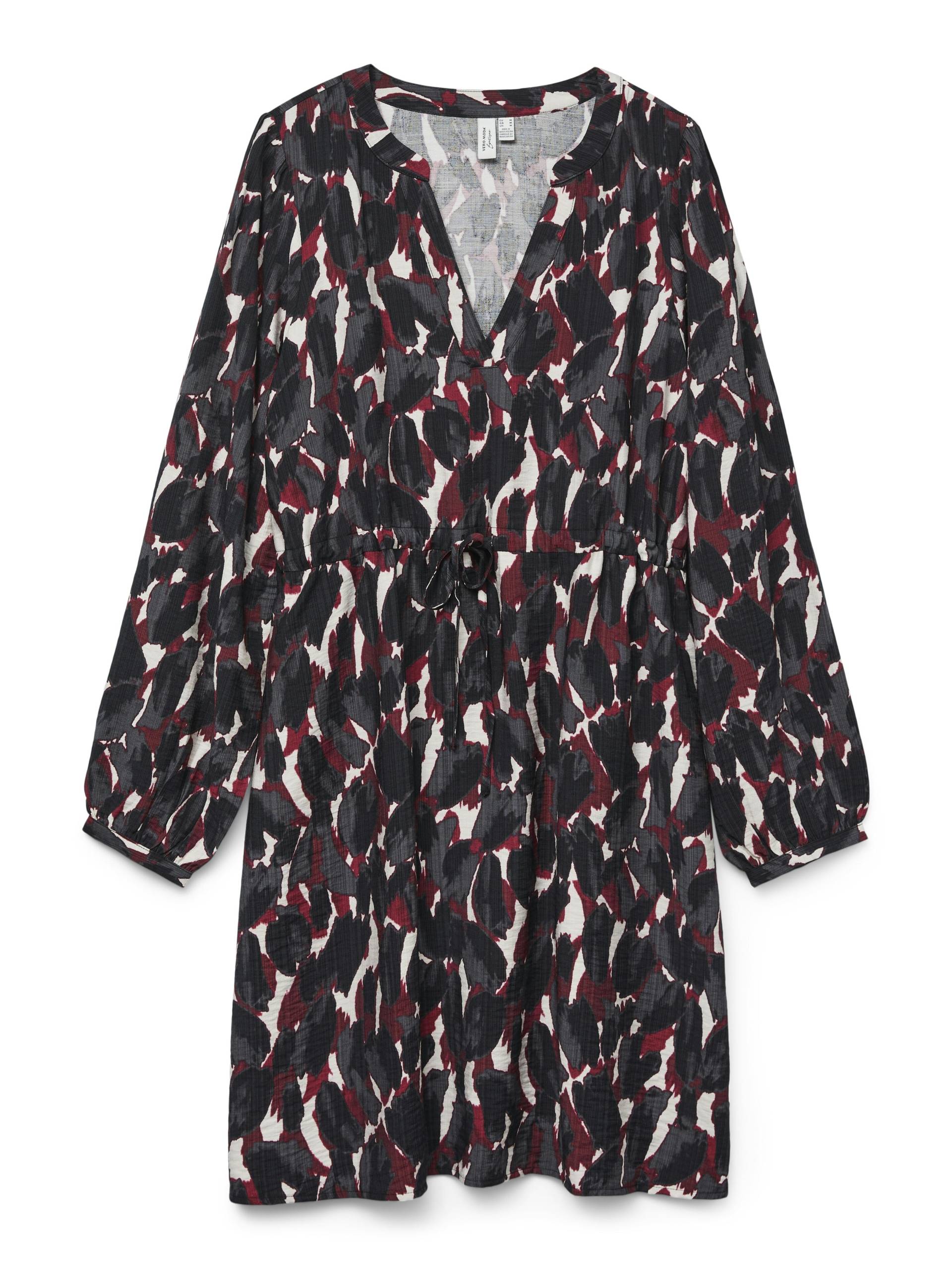 VERO MODA - VMFANINI L/S SHORT DRESS WVN BTQ GA karanda red - Gr. - L von VERO MODA