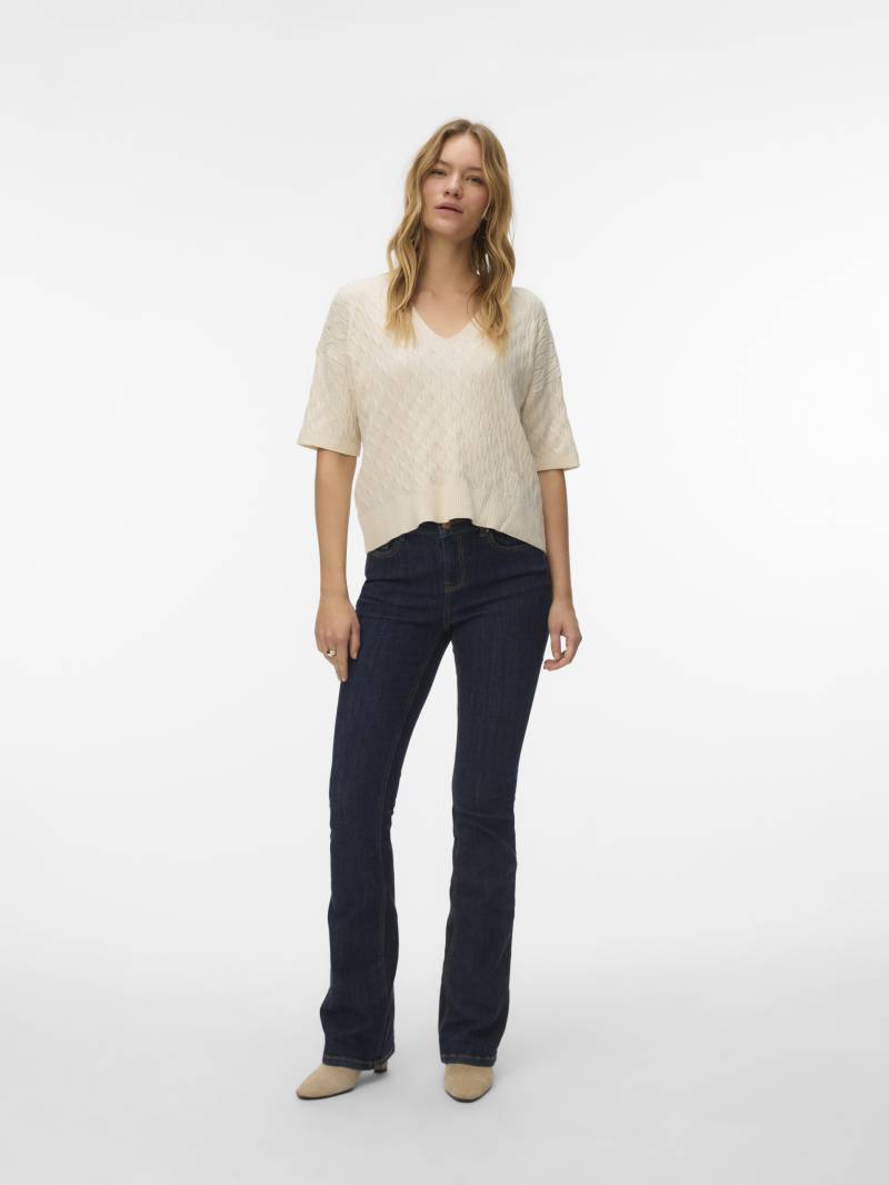 VERO MODA - VMFANTASTIC 2/4 V-NECK CABLE PULLOVER birch - Gr. - L von VERO MODA