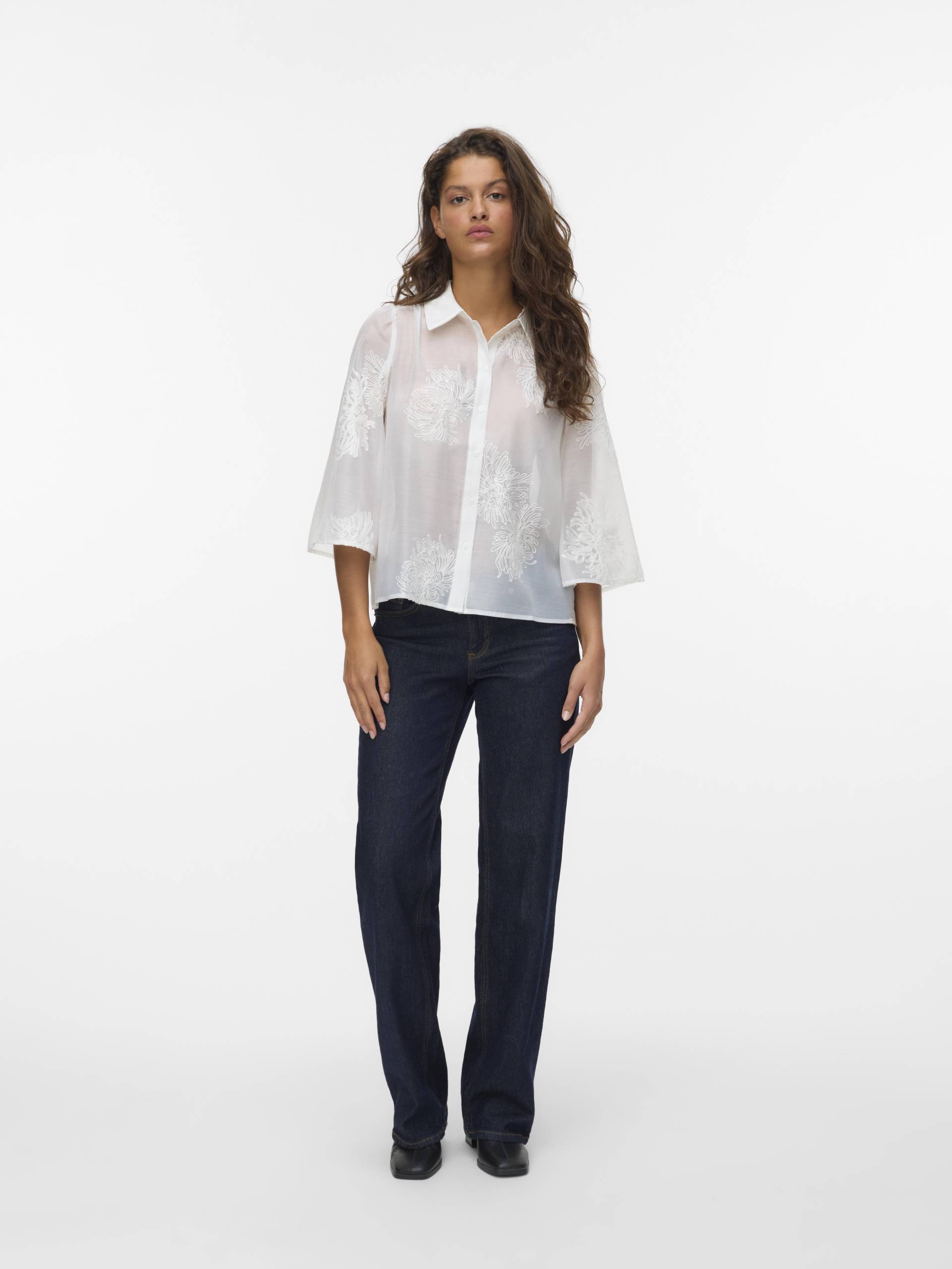 VERO MODA - VMFELIZ 3/4 SHIRT WVN GA cloud dancer - Gr. - S von VERO MODA