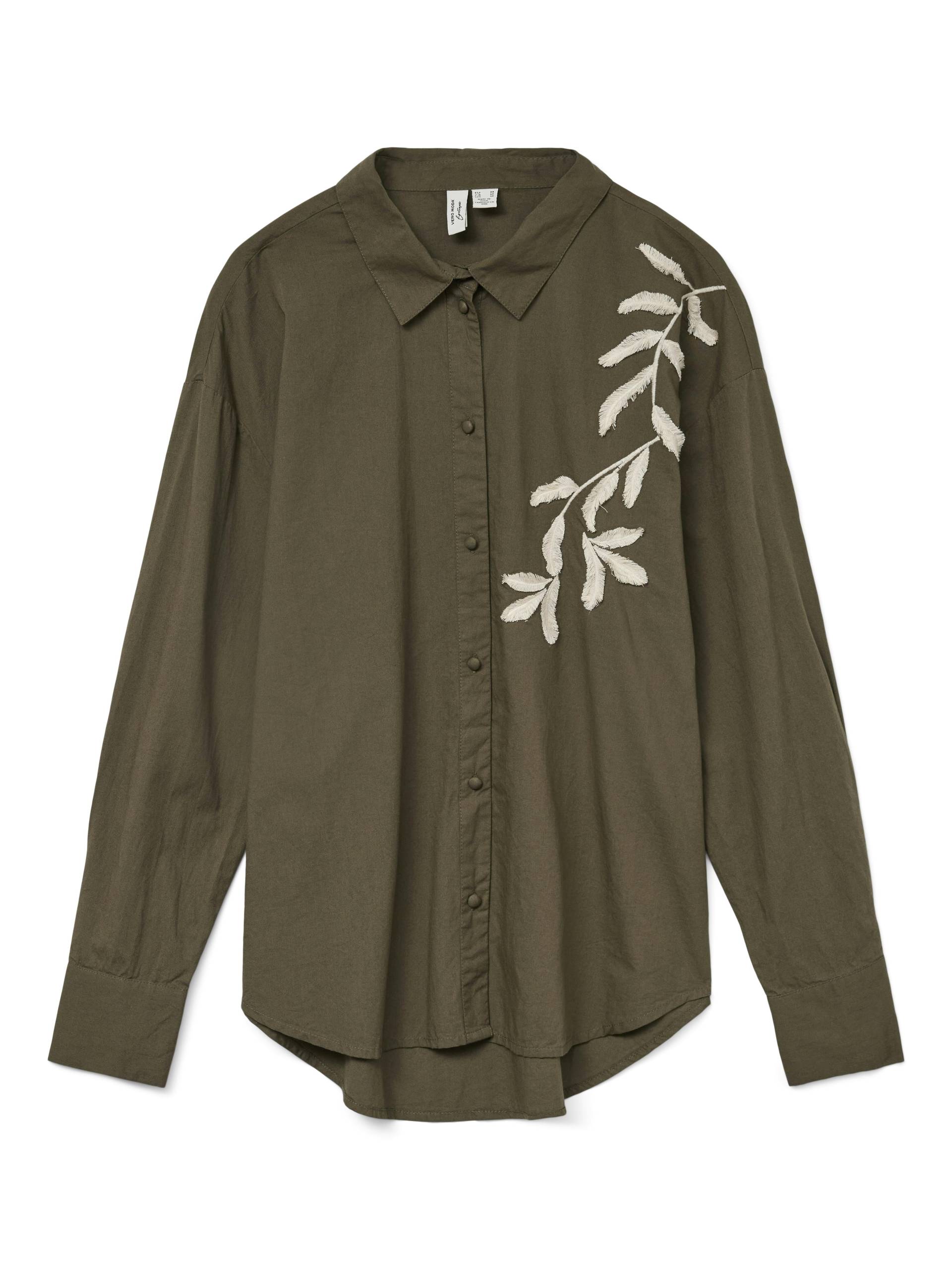 VERO MODA - VMFERN L/S SHIRT WVN BTQ GA grape leaf - Gr. - S von VERO MODA