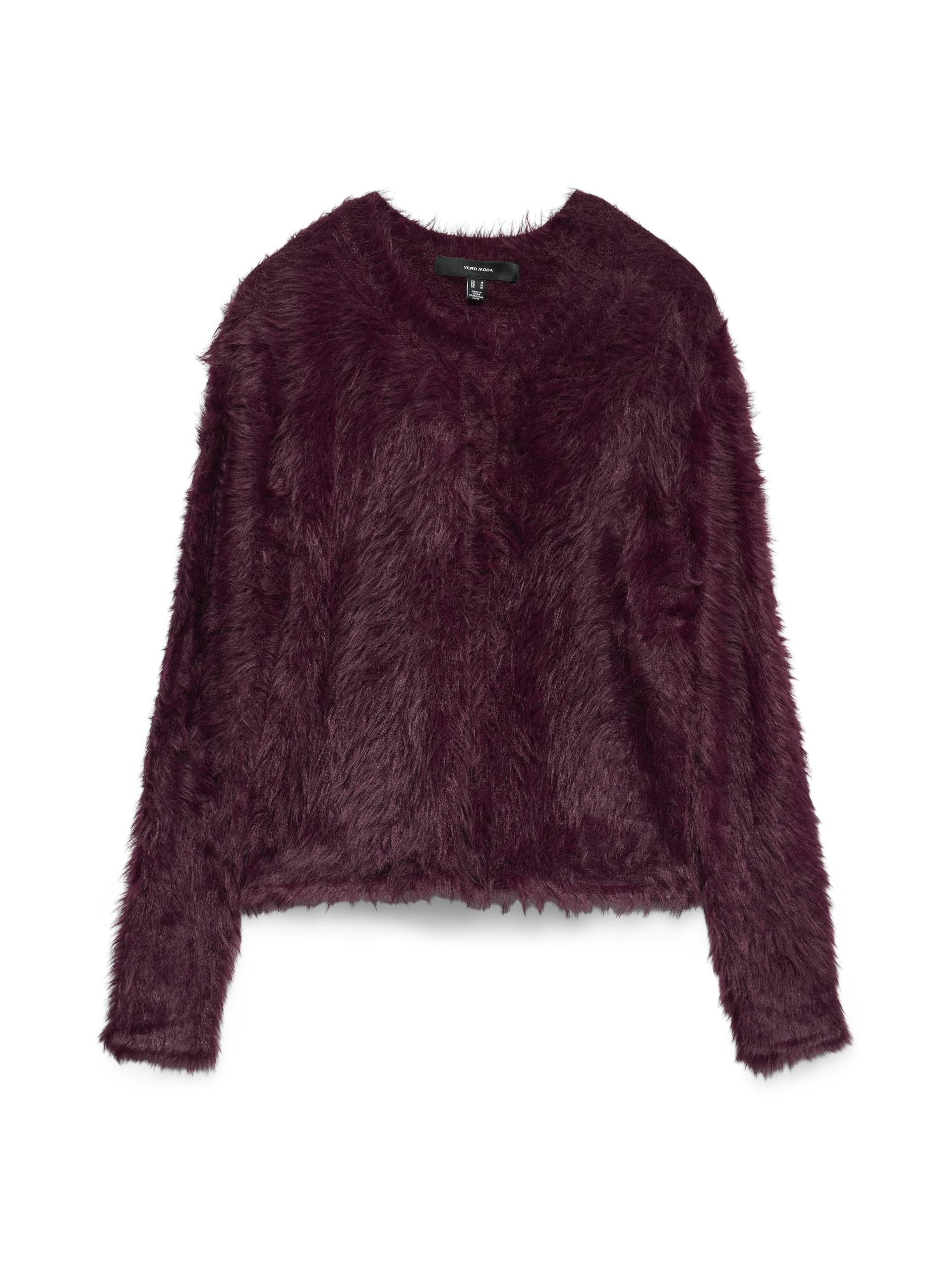 VERO MODA - VMFLUFFY LS O-NECK CARDIGAN winetasting - Gr. - L von VERO MODA
