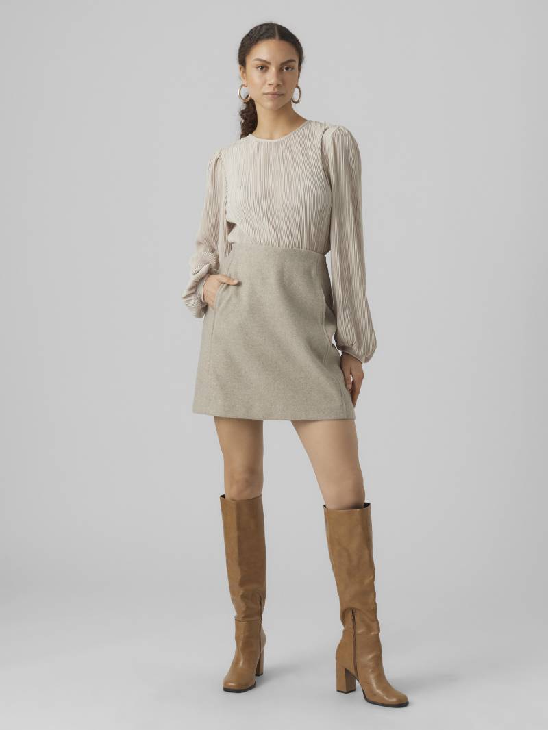 VERO MODA - VMFORTUNEALLISON HW SHORT SKIRT GA NOOS silver mink - Gr. - L von VERO MODA
