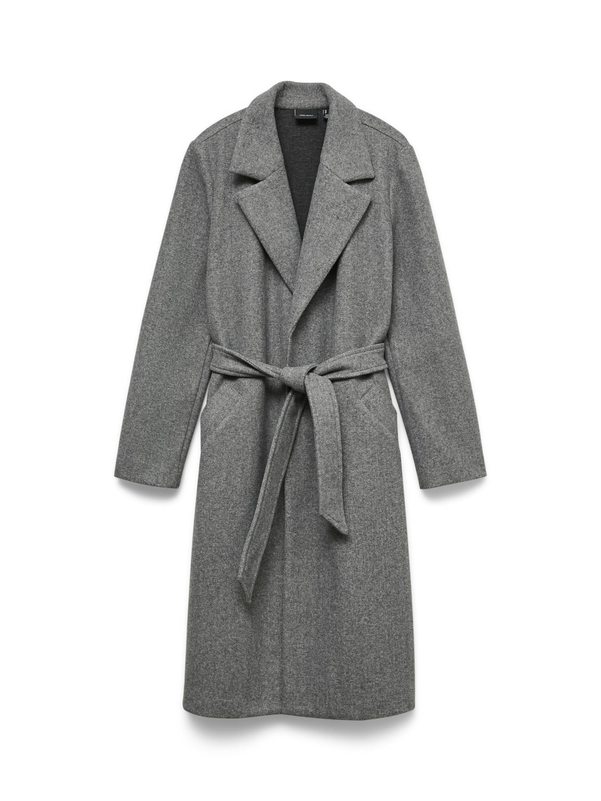 VERO MODA - VMFORTUNEAYA LONG COAT GA NOOS medium grey melange - Gr. - M von VERO MODA