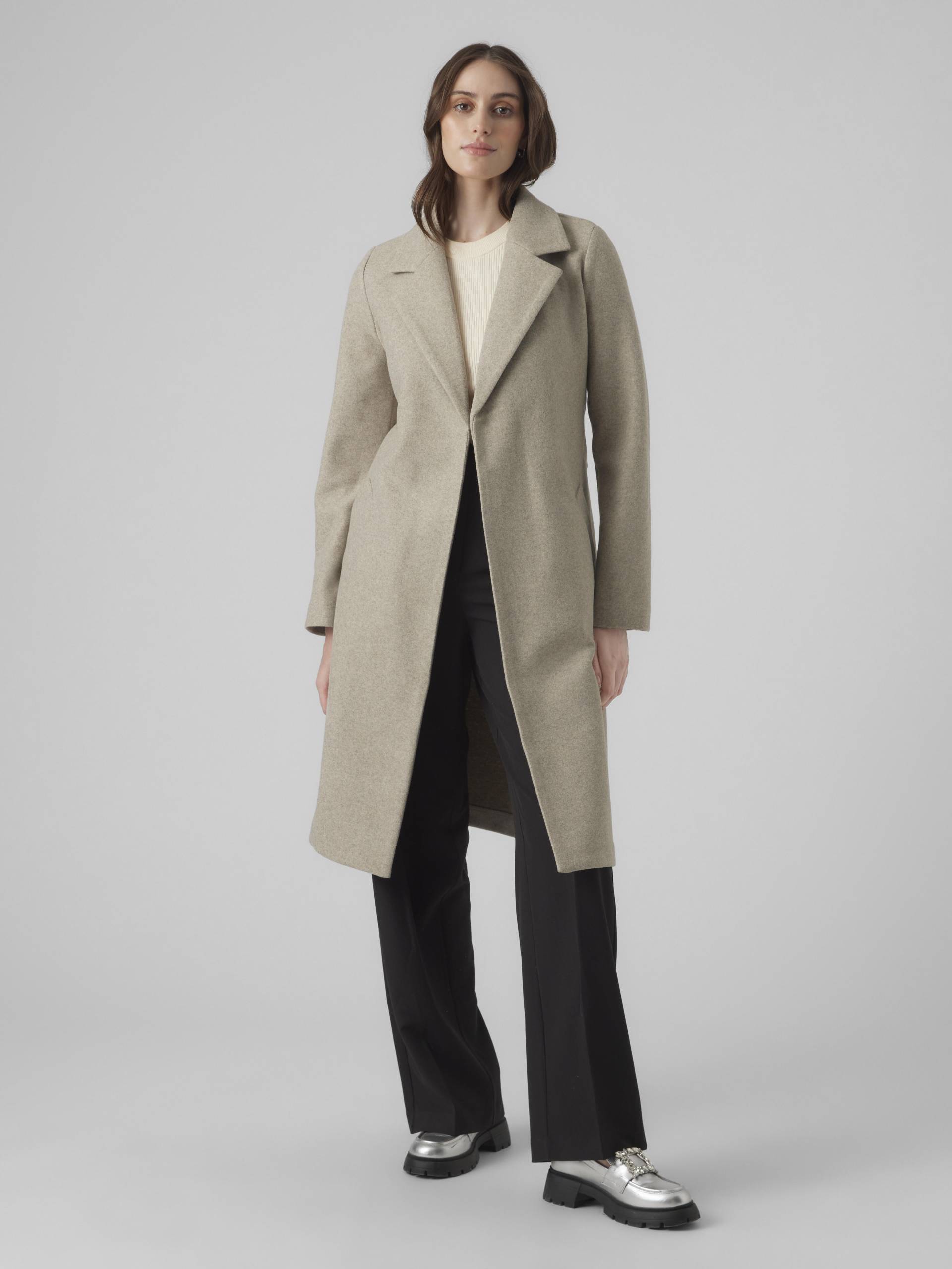 VERO MODA - VMFORTUNEAYA LONG COAT GA NOOS silver mink - Gr. - XS von VERO MODA
