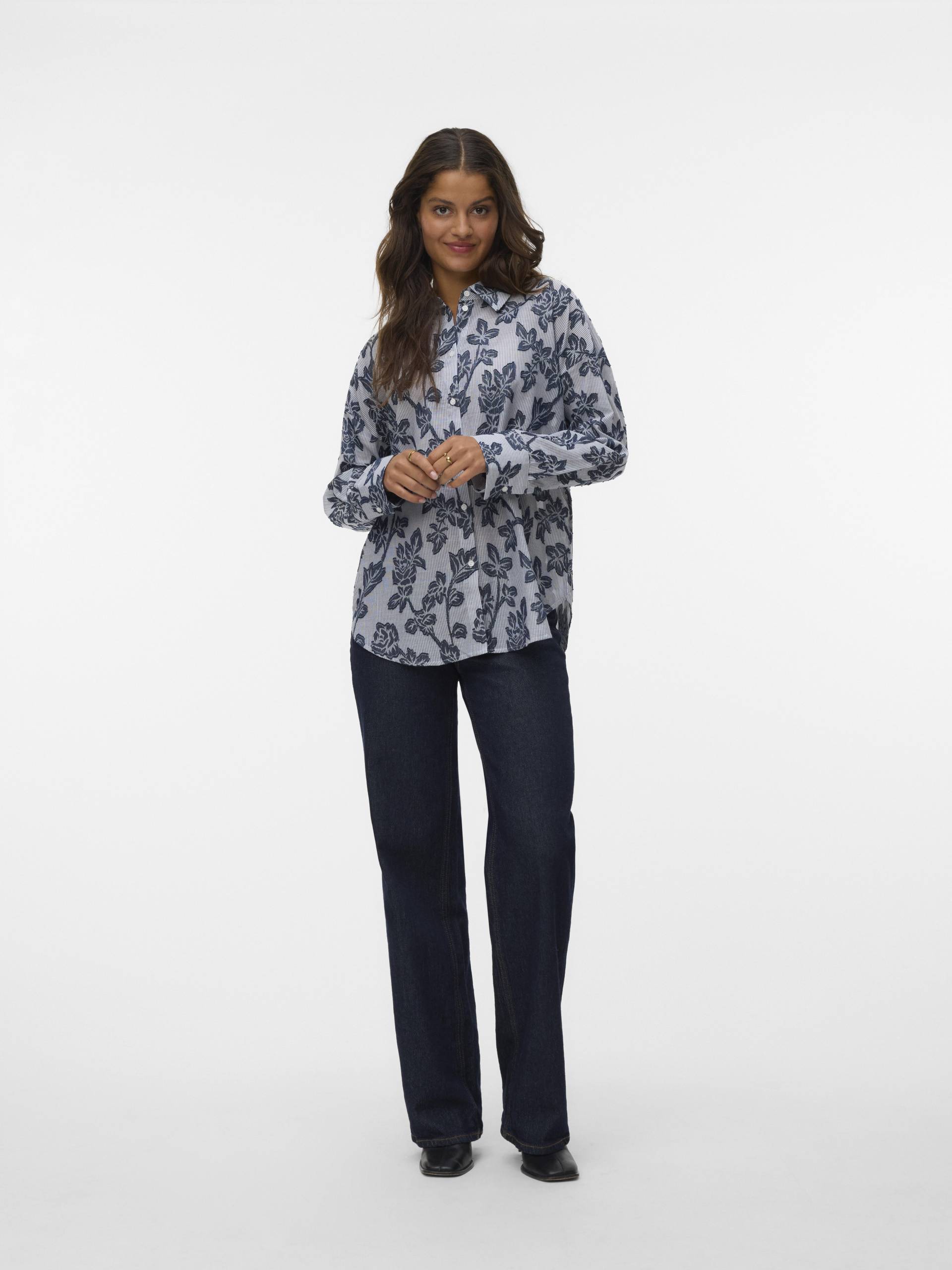 VERO MODA - VMFRANKIE LS SHIRT WVN navy blazer - Gr. - XS von VERO MODA