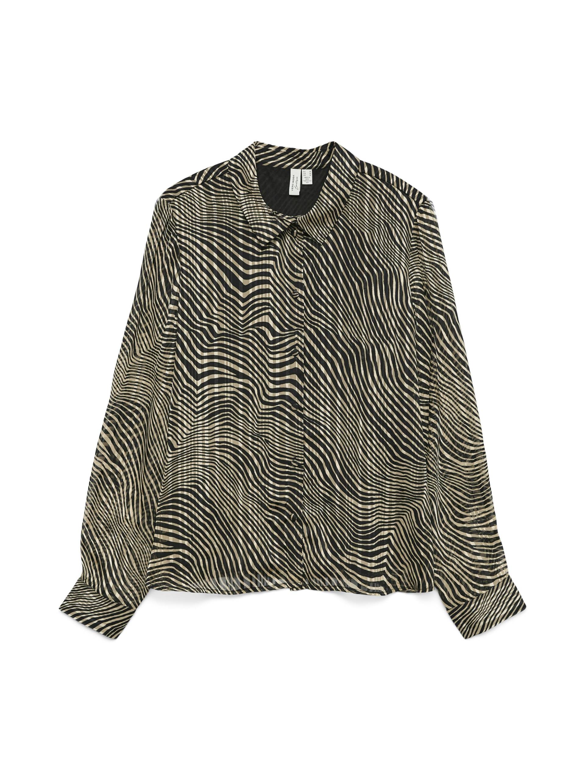 VERO MODA - VMGEBRA GEDNA LS SHIRT WVN BTQ GA black - Gr. - L von VERO MODA