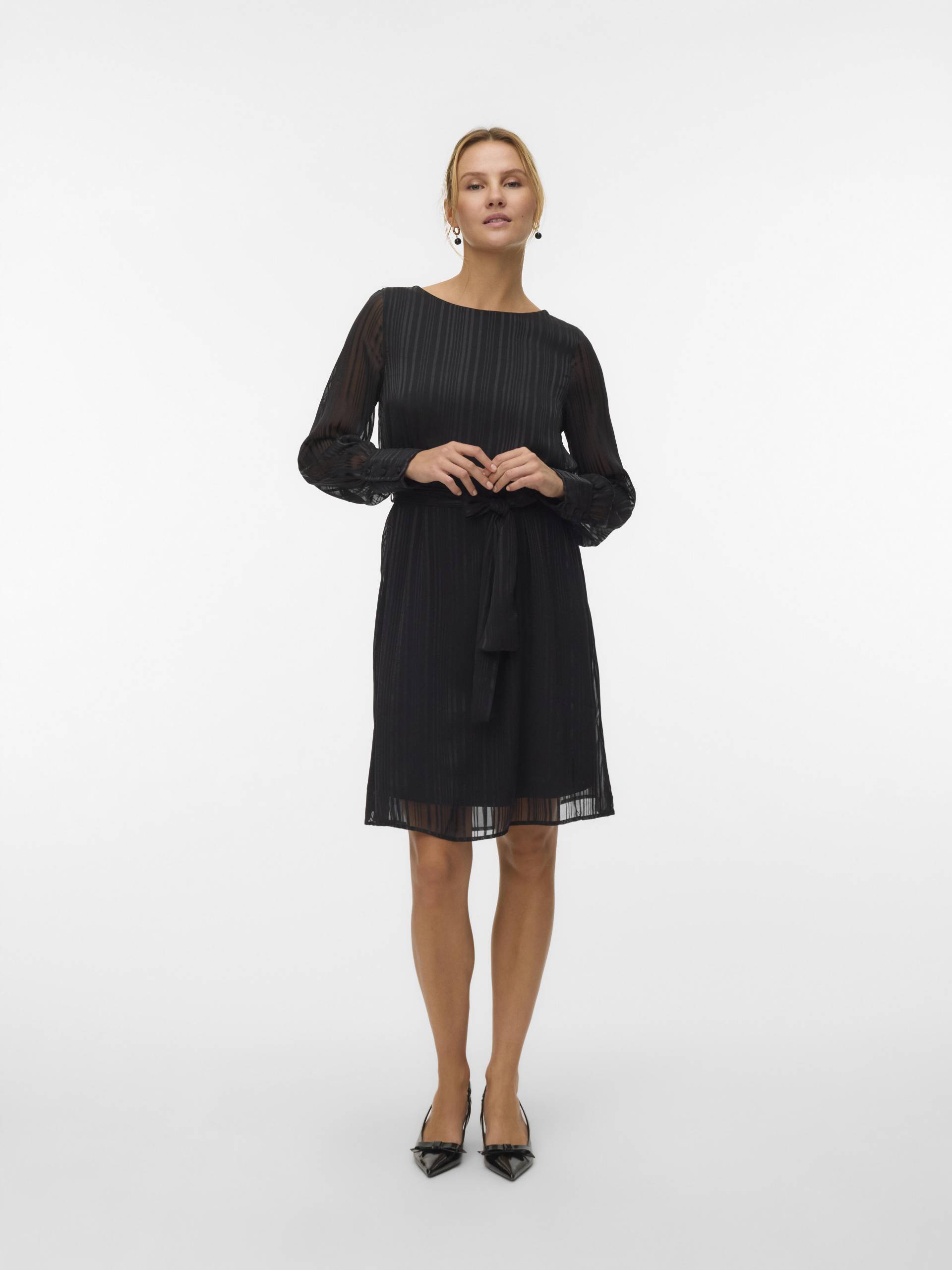 VERO MODA - VMGEDNA L/S ABK DRESS WVN BTQ GA black - Gr. - M von VERO MODA