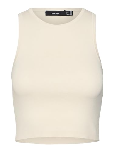 VERO MODA Damen Vmginny Sl O-Neck Crop Noos Stricktop, Eggnog, S EU von VERO MODA