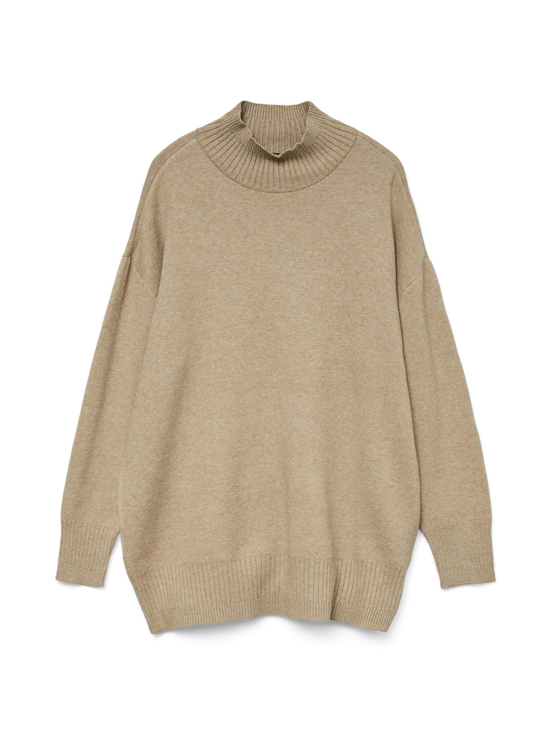 VERO MODA - VMGOLD LS HIGHNECK PULLOVER GA REP silver mink - Gr. - M von VERO MODA