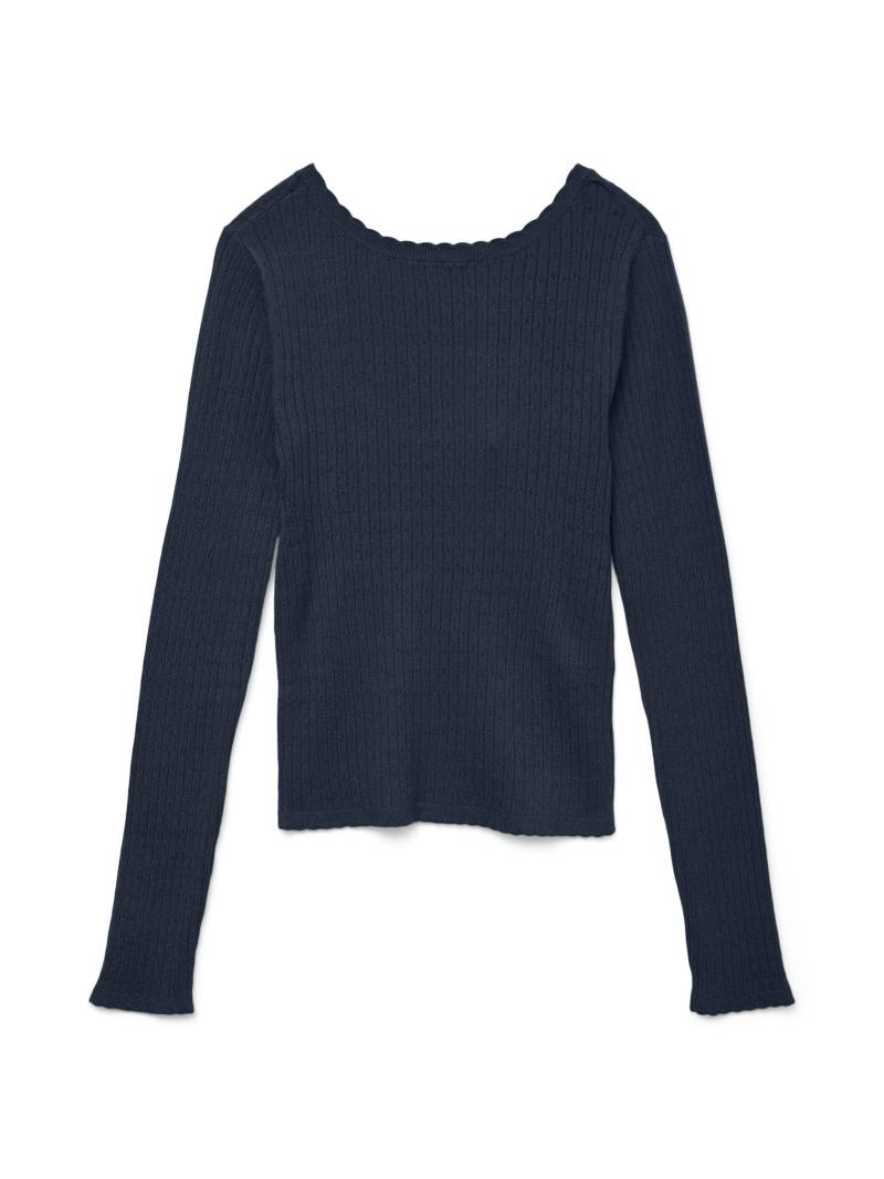 VERO MODA - VMGOLD POINTELLE LS DEEPBACK PULLOVER navy blazer - Gr. - M von VERO MODA