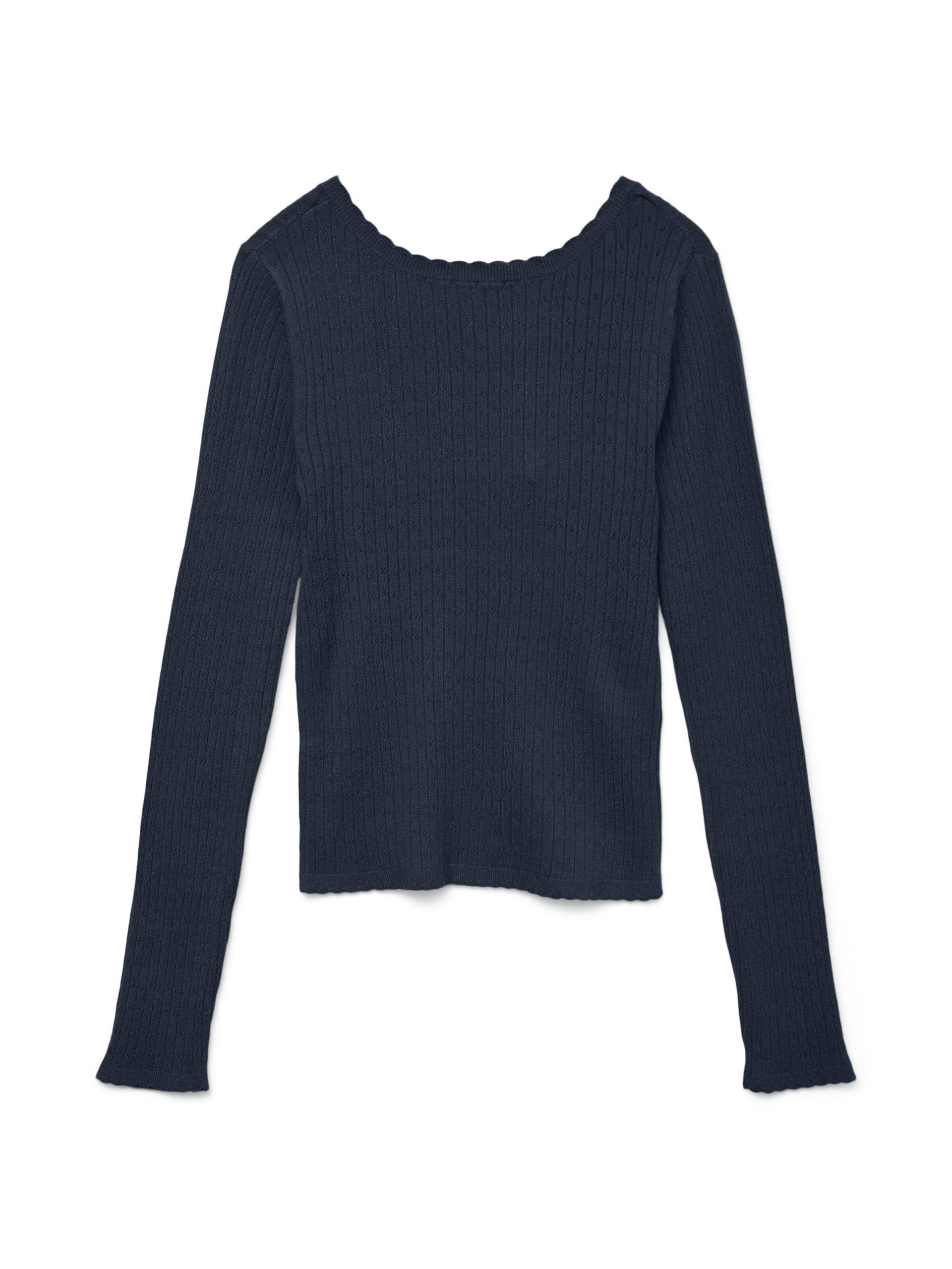 VERO MODA - VMGOLD POINTELLE LS DEEPBACK PULLOVER navy blazer - Gr. - XL von VERO MODA