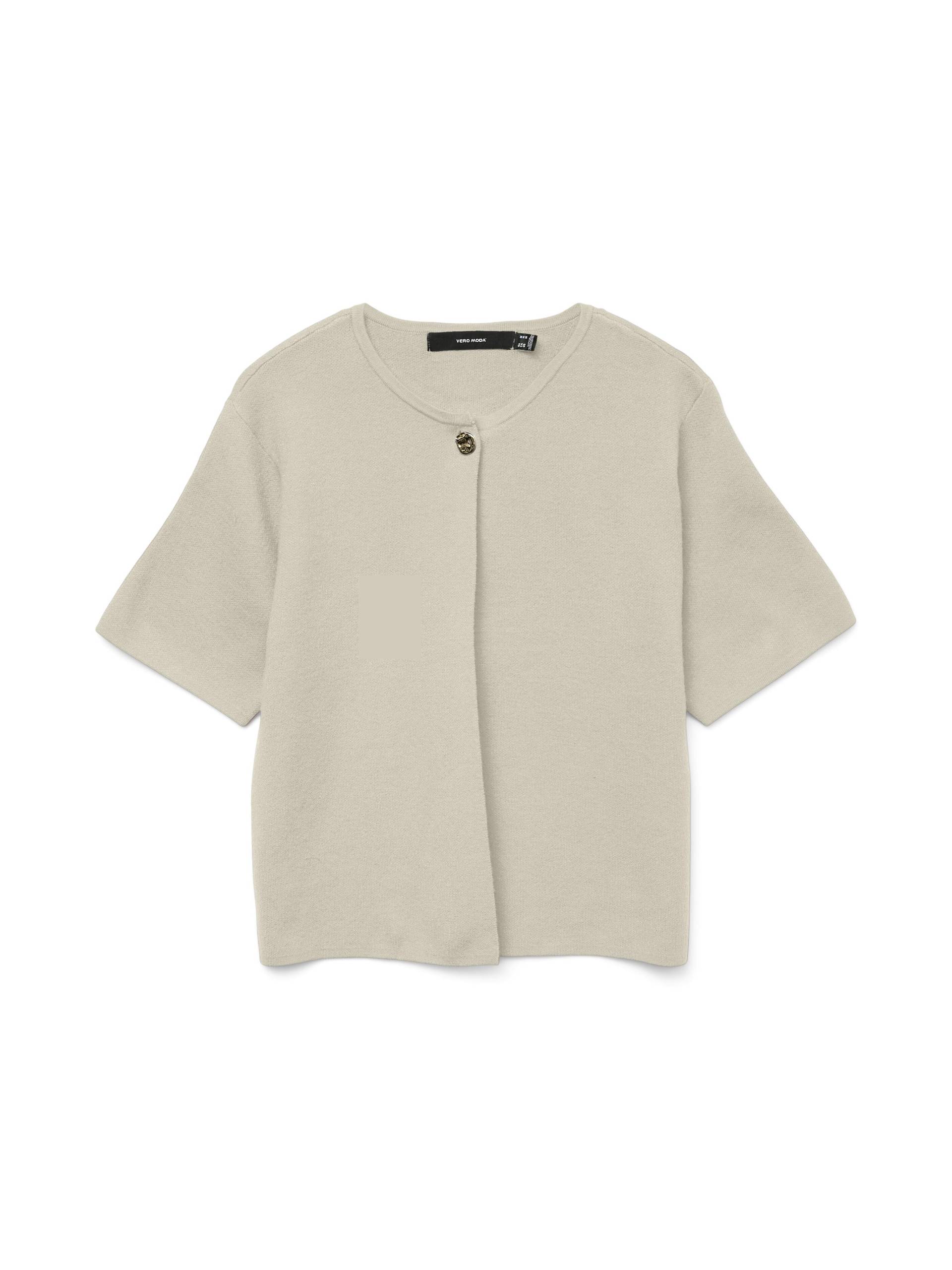 VERO MODA - VMGOLD SS O-NECK ONE BUTTON CARDIGAN birch - Gr. - XL von VERO MODA