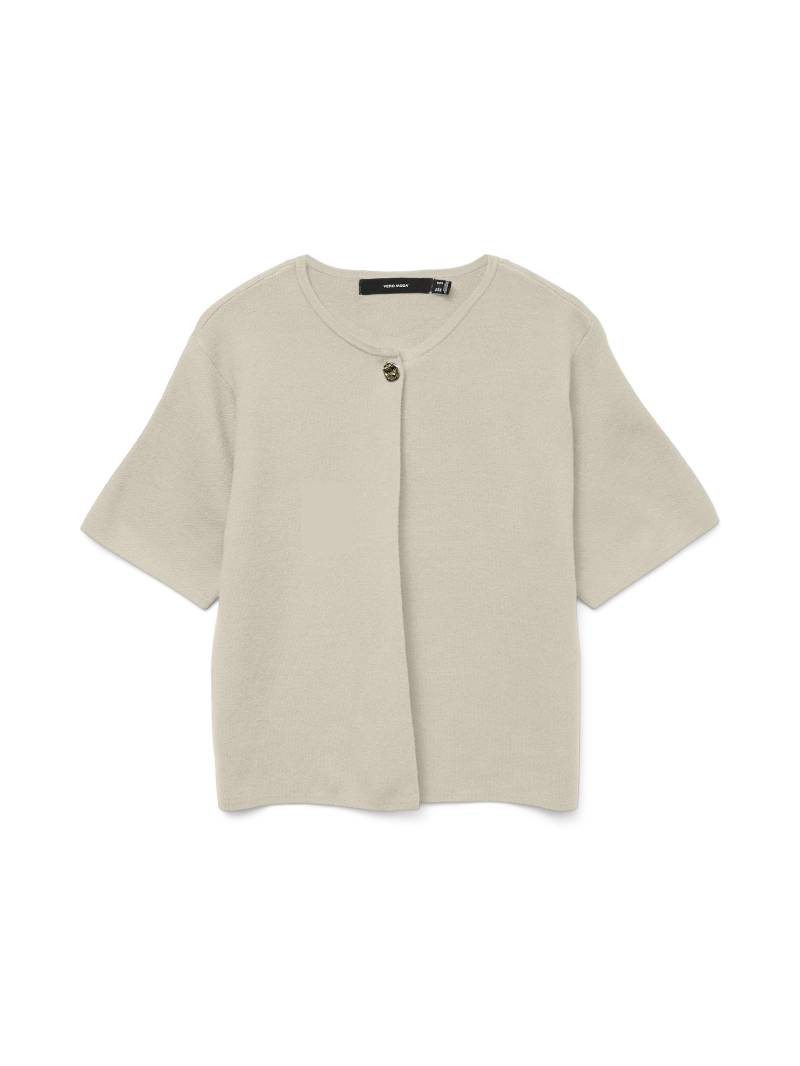 VERO MODA - VMGOLD SS O-NECK ONE BUTTON CARDIGAN birch - Gr. - XL von VERO MODA