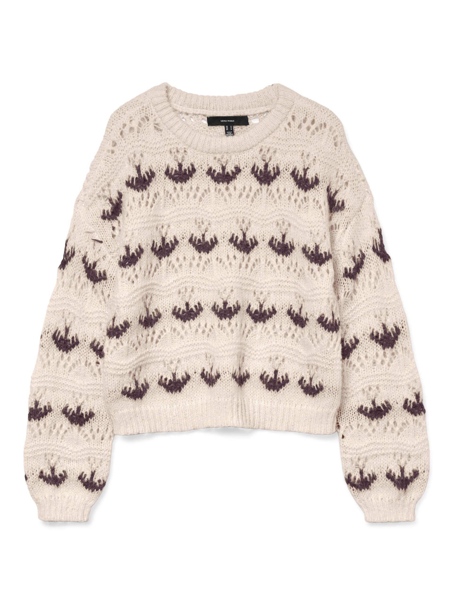 VERO MODA - VMIDELLE LS O-NECK PULLOVER pink dogwood - Gr. - XL von VERO MODA