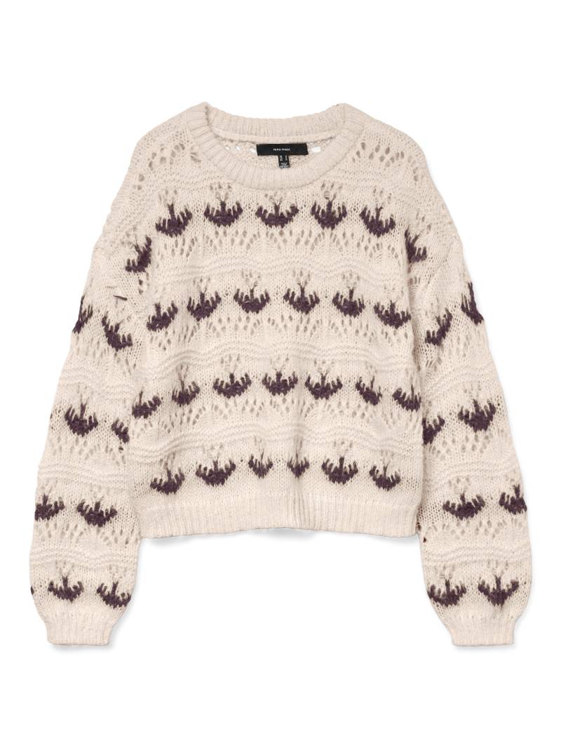 VERO MODA - VMIDELLE LS O-NECK PULLOVER pink dogwood - Gr. - XL von VERO MODA