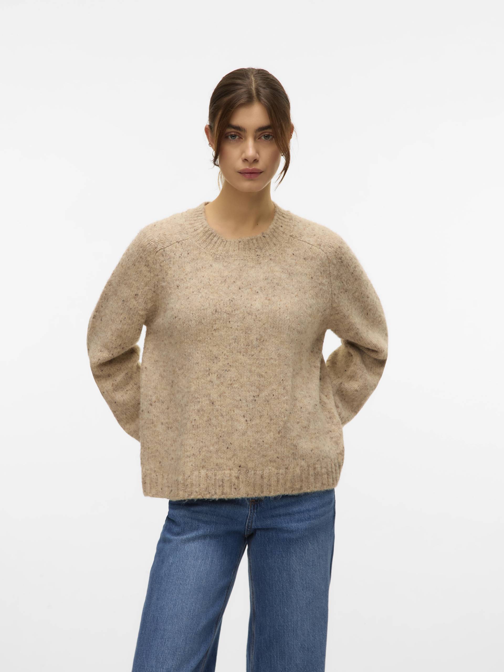 VERO MODA - VMINGRID LS O-NECK PULLOVER NOOS silver mink - Gr. - S von VERO MODA