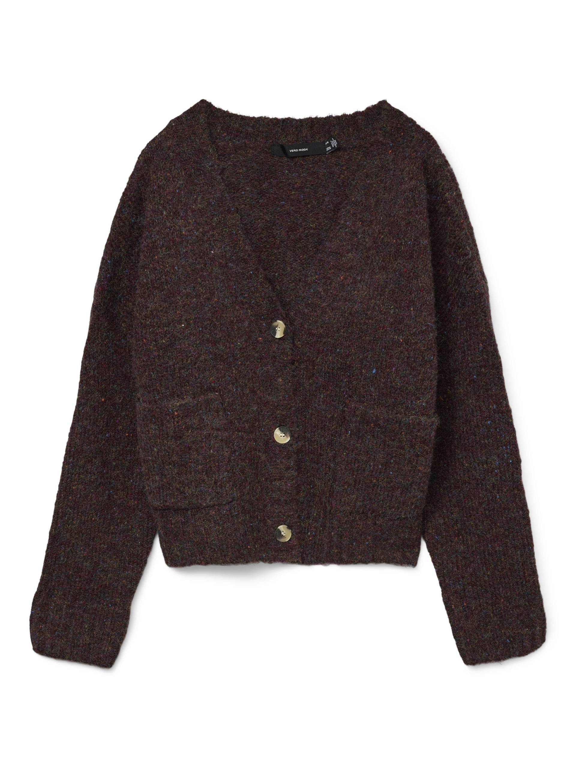 VERO MODA - VMINGRID LS V-NECK CARDIGAN BOO winetasting - Gr. - XS von VERO MODA