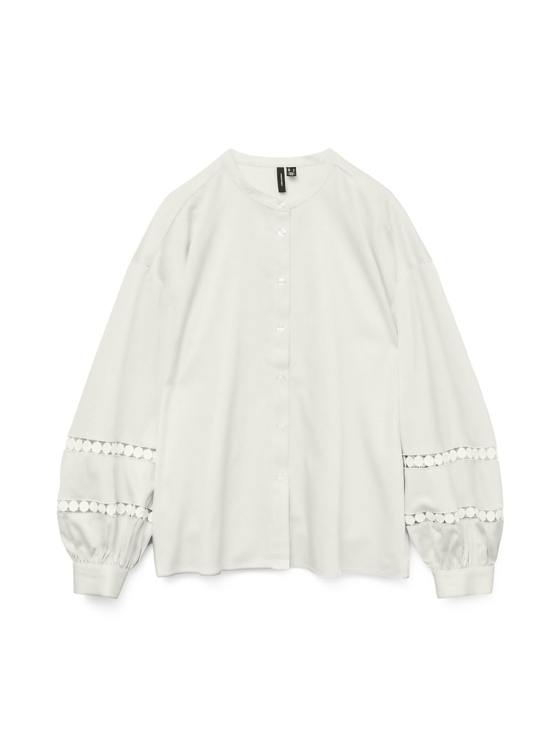 VERO MODA - VMJANNI TAPE LS SHIRT WVN snow white - Gr. - M von VERO MODA