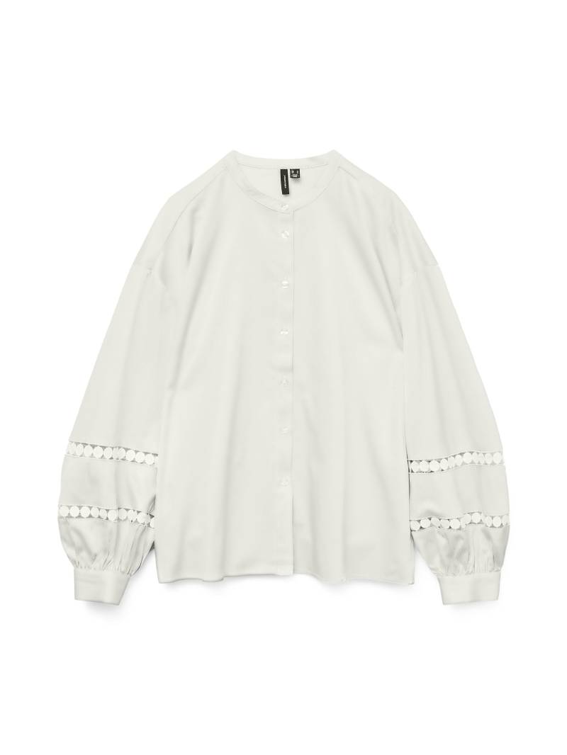 VERO MODA - VMJANNI TAPE LS SHIRT WVN snow white - Gr. - M von VERO MODA