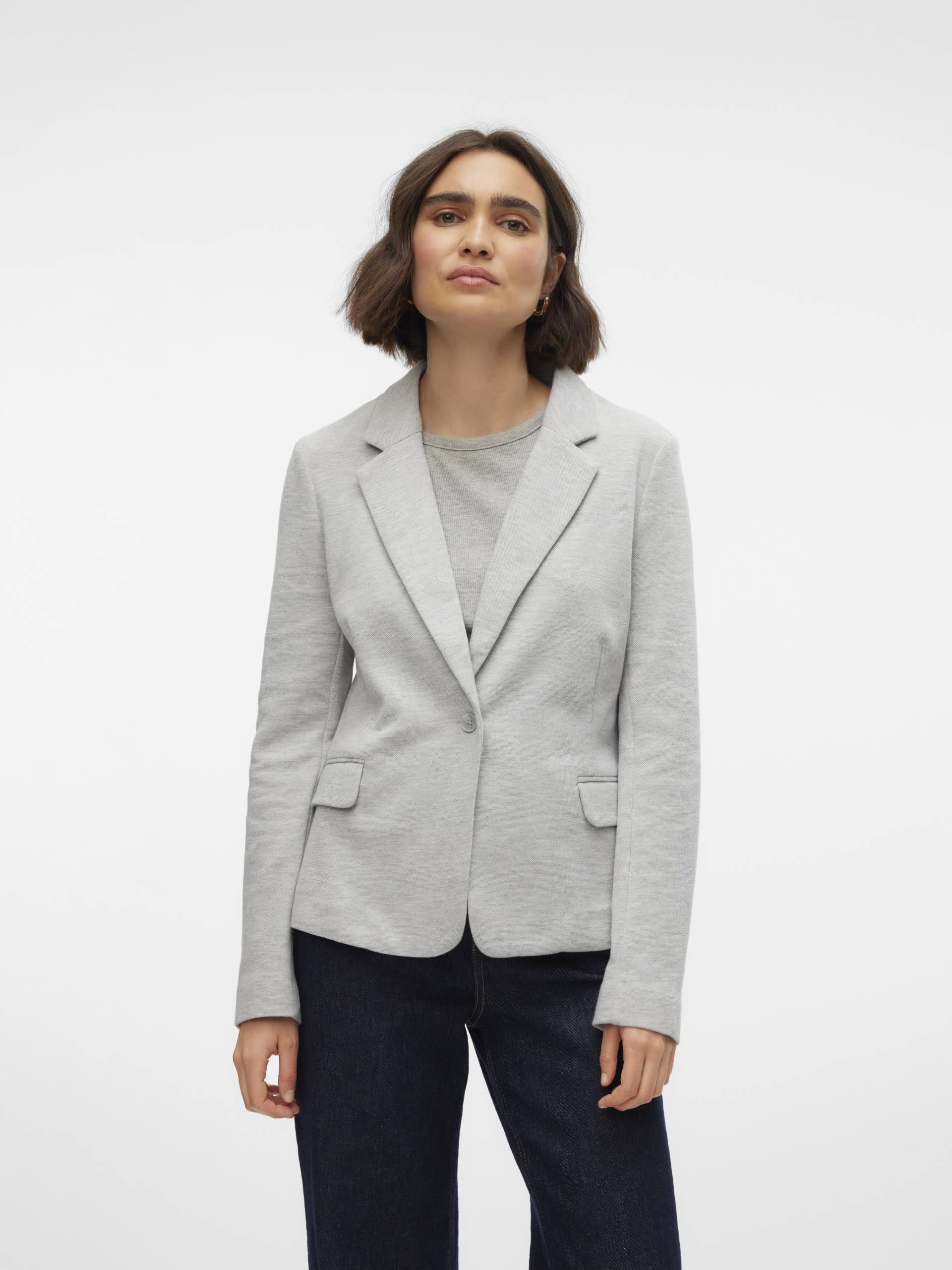 VERO MODA - VMJULIA LS BLAZER JRS NOOS light grey melange - Gr. - 36 von VERO MODA