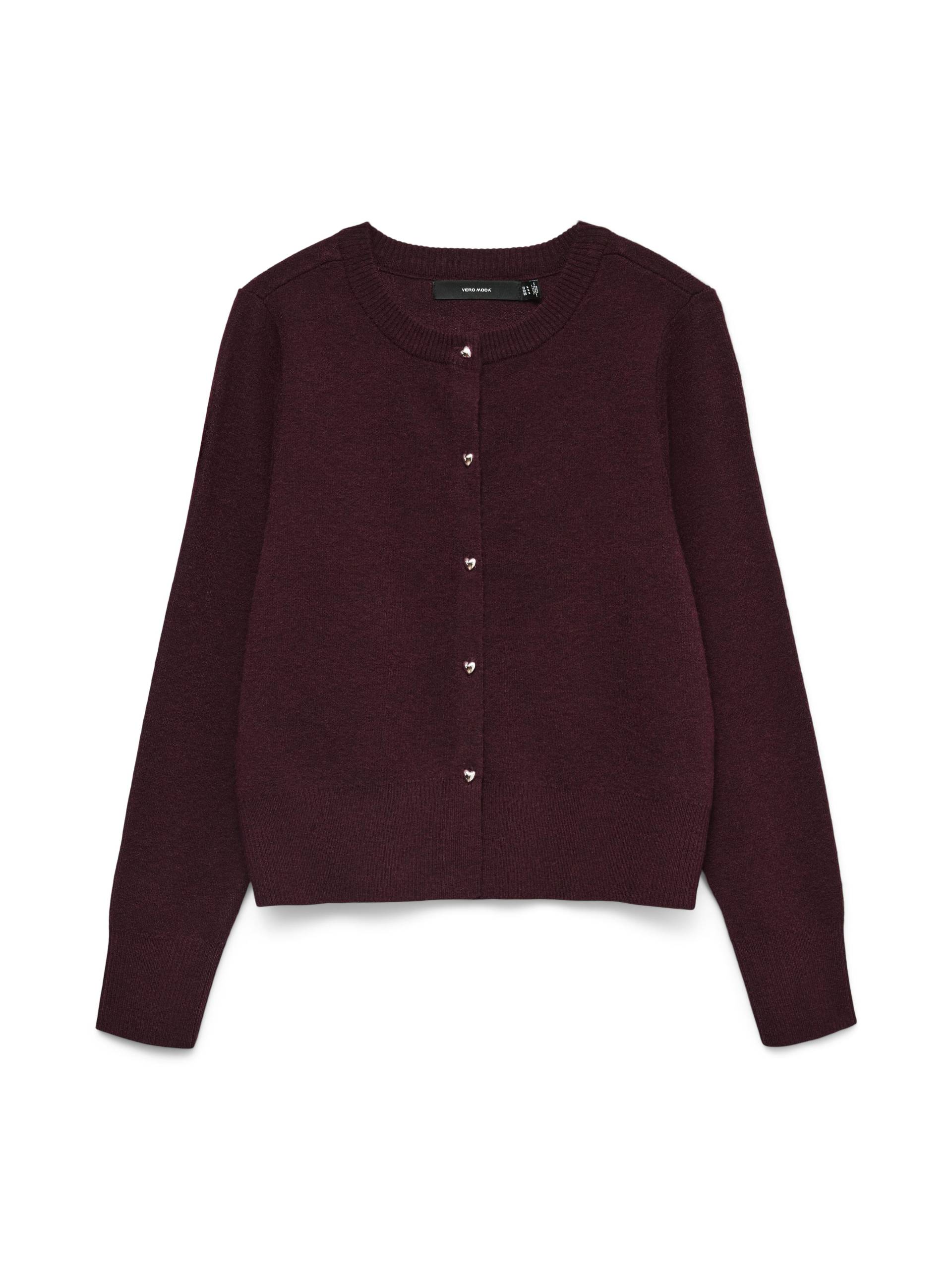 VERO MODA - VMKACY LS O-NECK CARDIGAN winetasting - Gr. - XS von VERO MODA