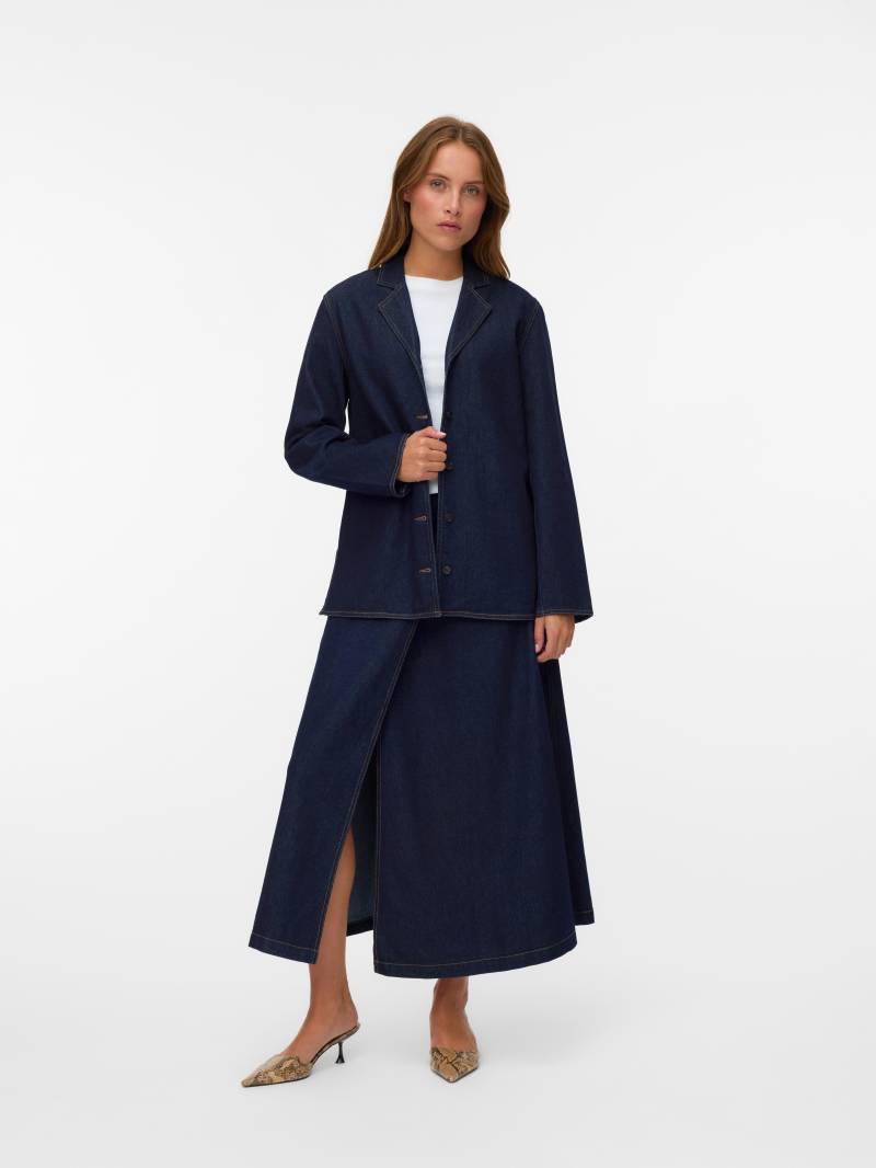 VERO MODA - VMKANIKA LS DENIM BLAZER SHIRT SI352 dark blue denim - Gr. - L von VERO MODA