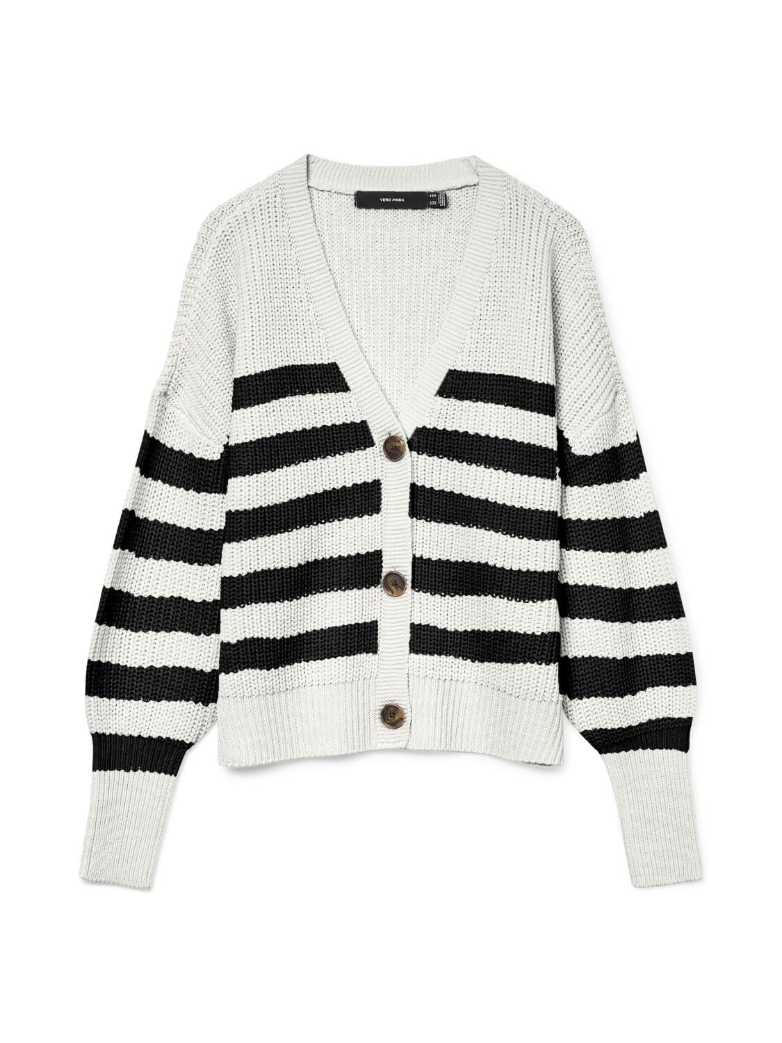 VERO MODA - VMLEA LS V-NECK CUFF CARDIGAN NOOS cloud dancer - Gr. - L von VERO MODA