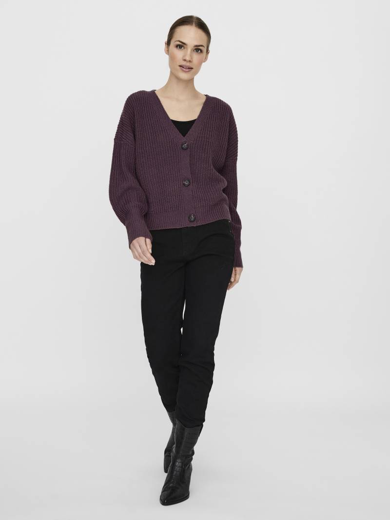 VERO MODA - VMLEA LS V-NECK CUFF CARDIGAN NOOS winetasting - Gr. - S von VERO MODA