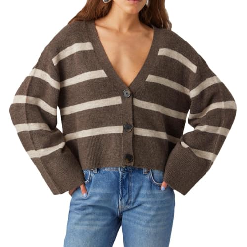 VERO MODA VMLEFILE LS V-Neck Button Cardigan Boo von VERO MODA